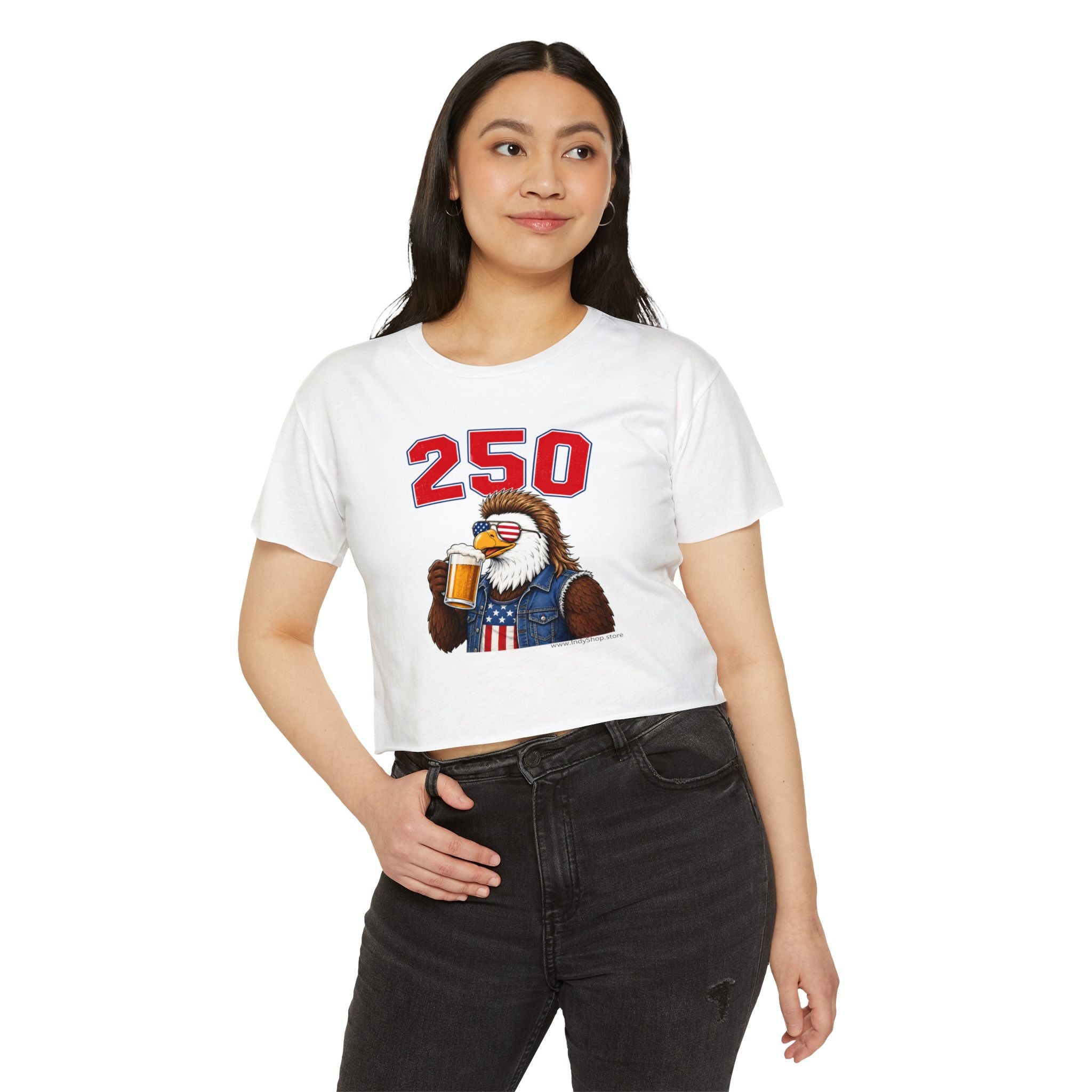 Patriotic Eagle with Beer 250 | Crop Top