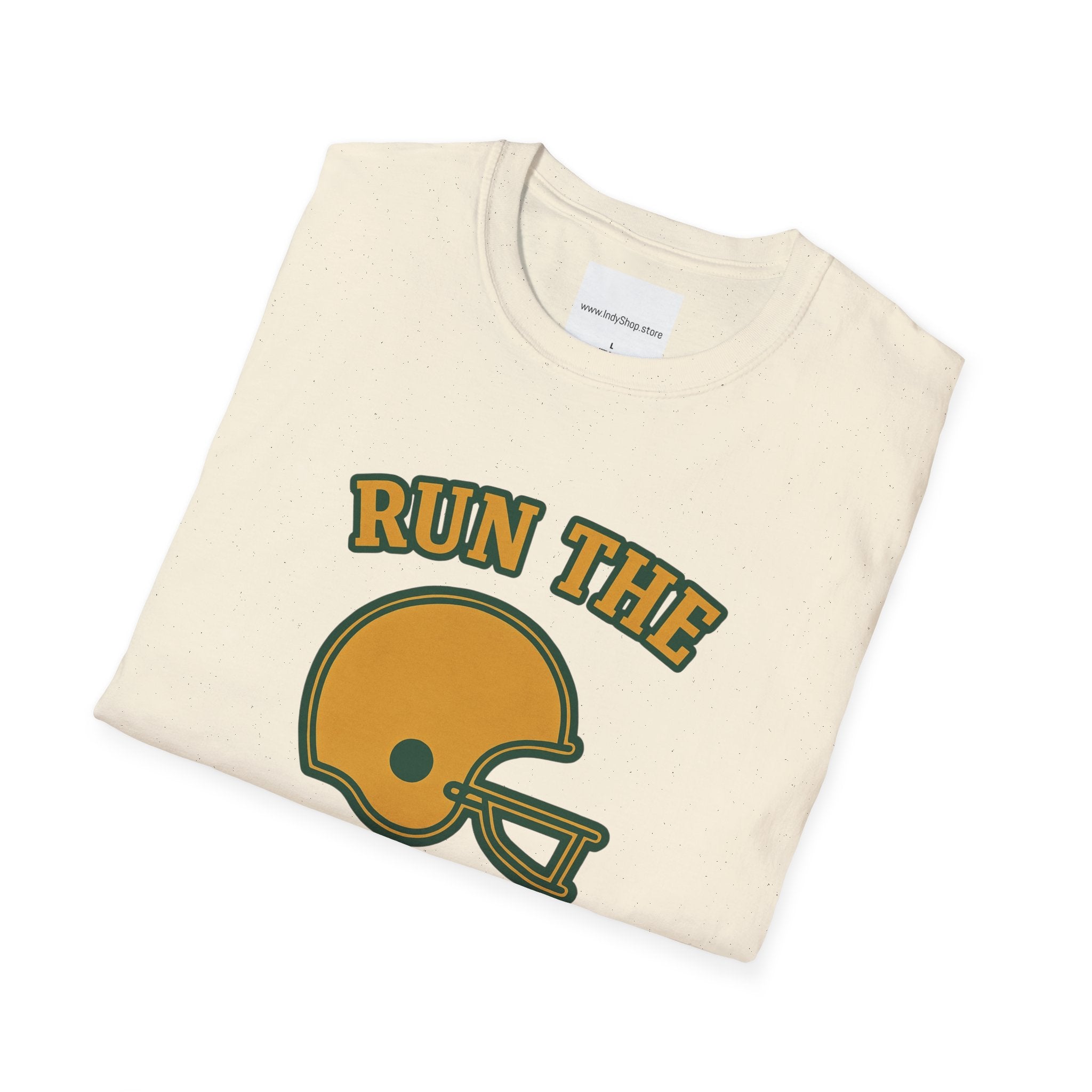 Run the Damn Ball Green and Gold Unisex Graphic T-Shirt