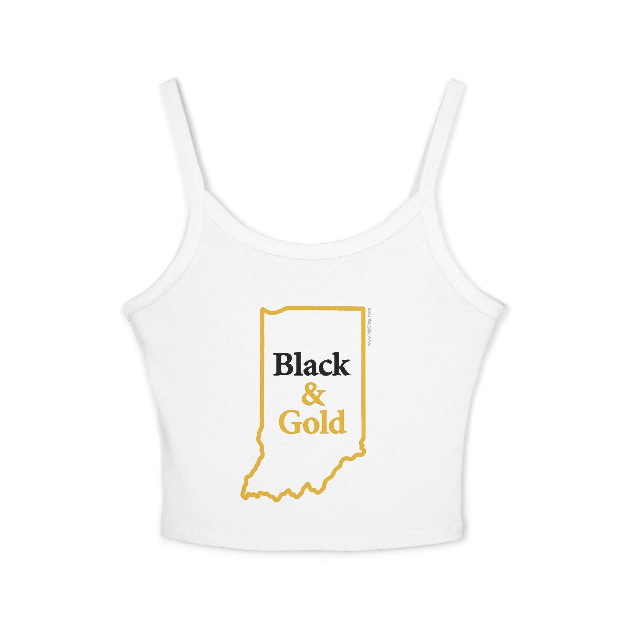 Black & Gold Women's Tank Top | Spaghetti Strap Tank Top