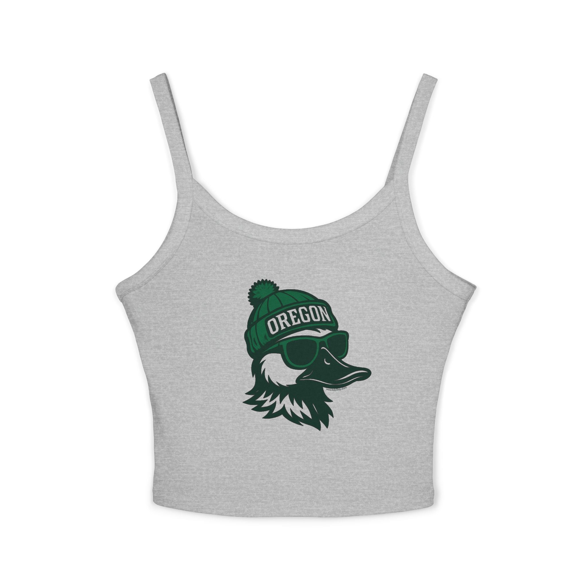 Oregon Ducks Women's Spaghetti Strap Tank Top | Duck with Glasses and Hat