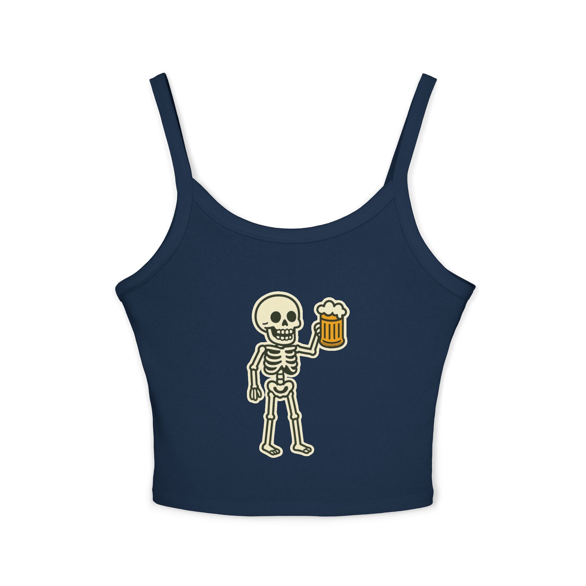Skeleton with Beer Women's Tank Top | Spaghetti Strap Tank Top