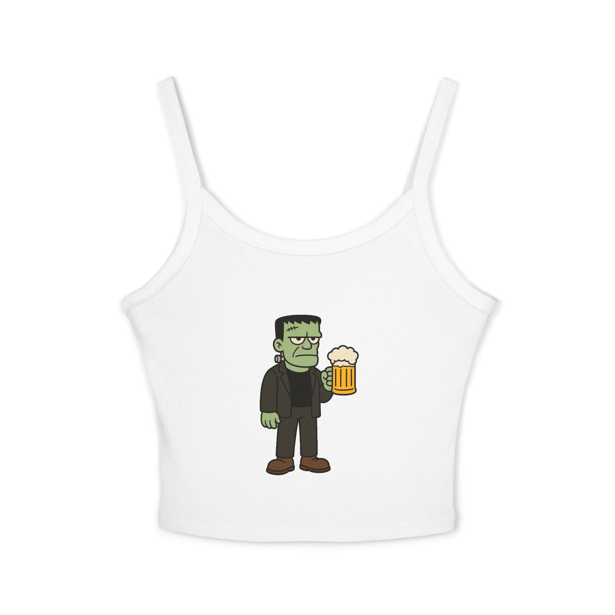 Monster with Beer Women's Tank Top | Spaghetti Strap Tank Top