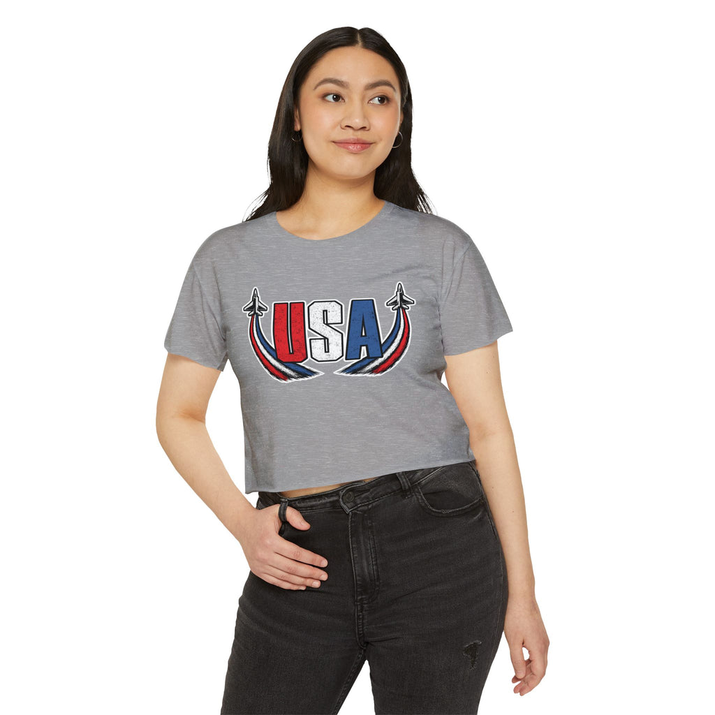USA Fighter Jets | Patriotic Crop Top