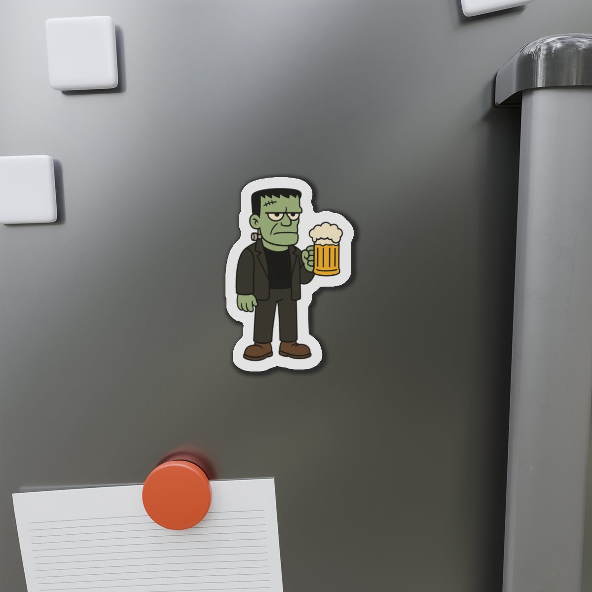 Monster With Beer Halloween Die-Cut Magnets
