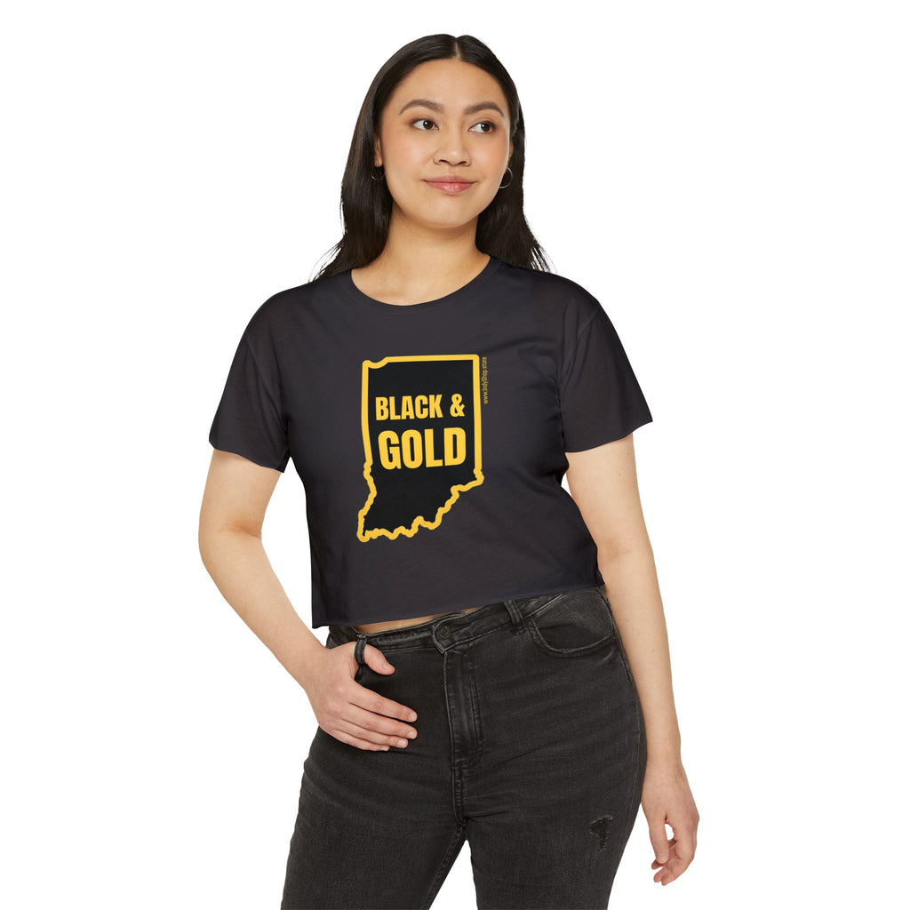 Black & Gold Women's Crop Top