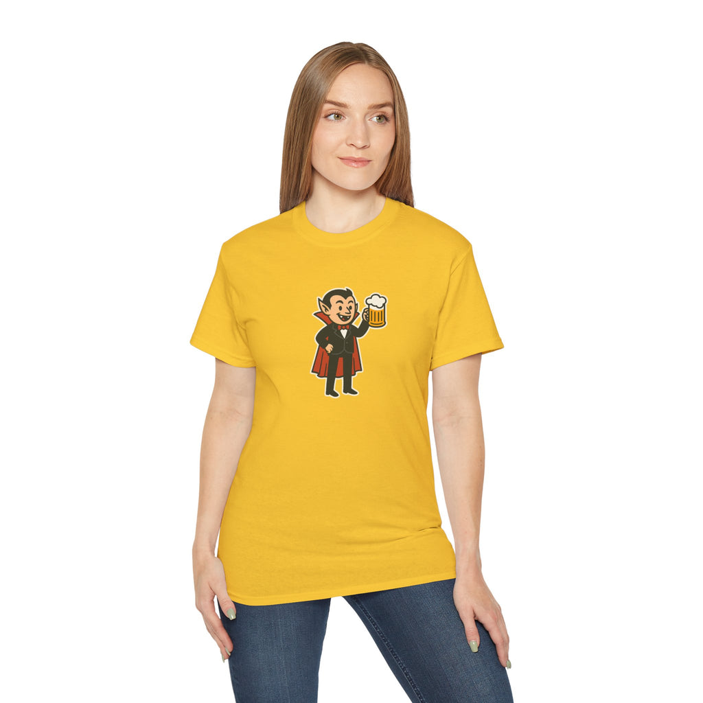 Vampire with Beer Unisex Tee