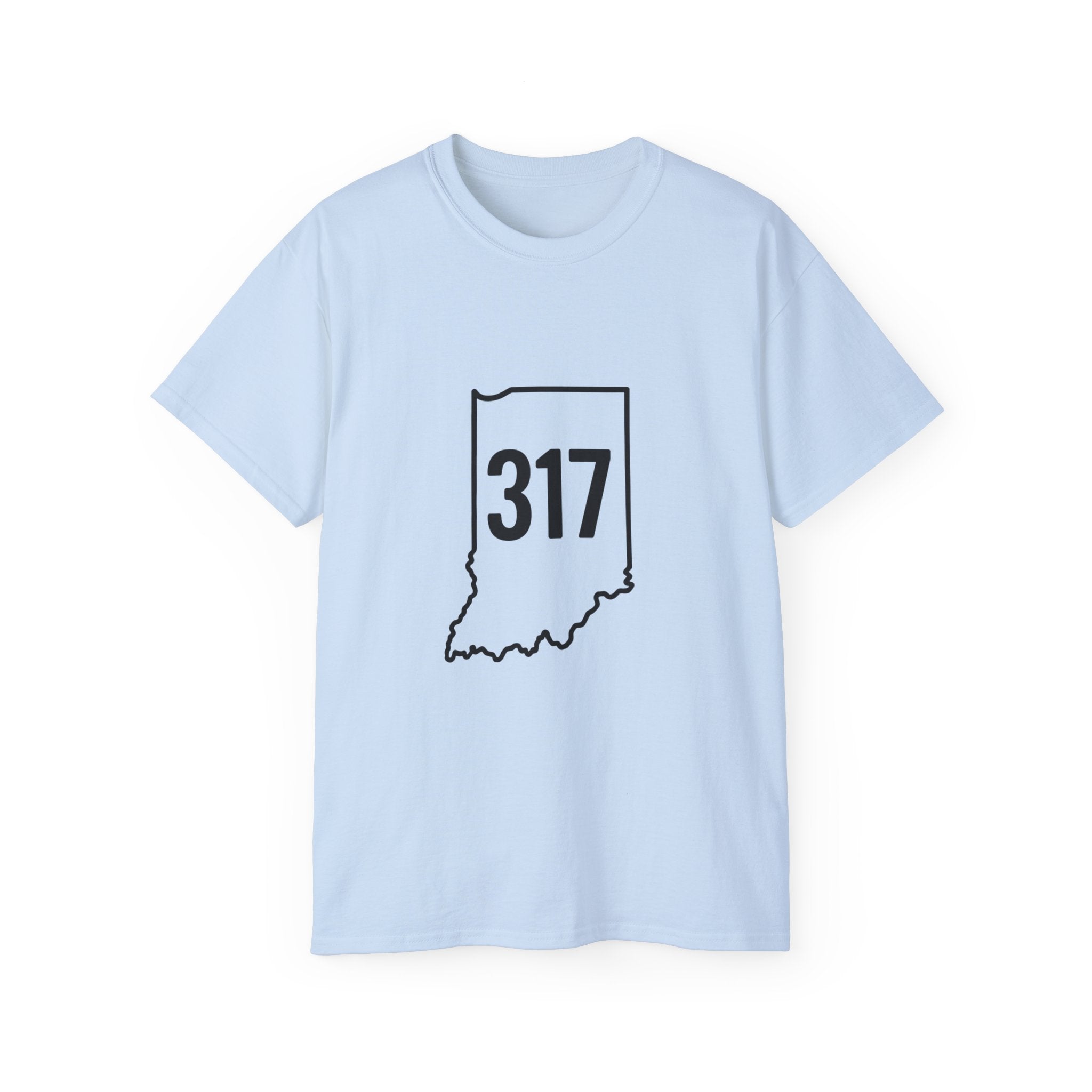 Indiana 317 | Black Lettering | Unisex Ultra Cotton Tee | Casual Wear, Gift for Hoosiers, State Pride, Travel Souvenir, Unique Local Apparel