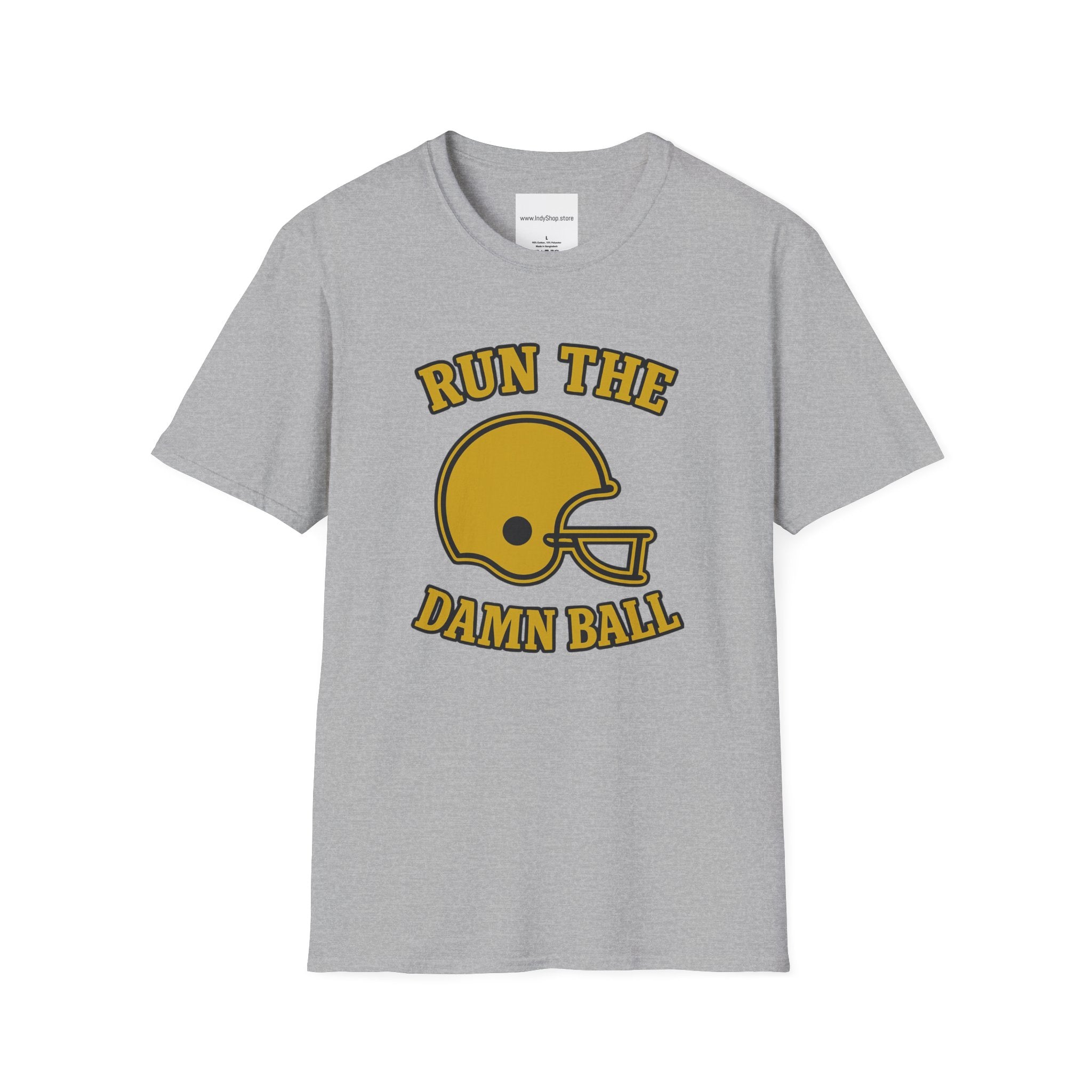 Run the Damn Ball Black and Gold Unisex Graphic T-Shirt