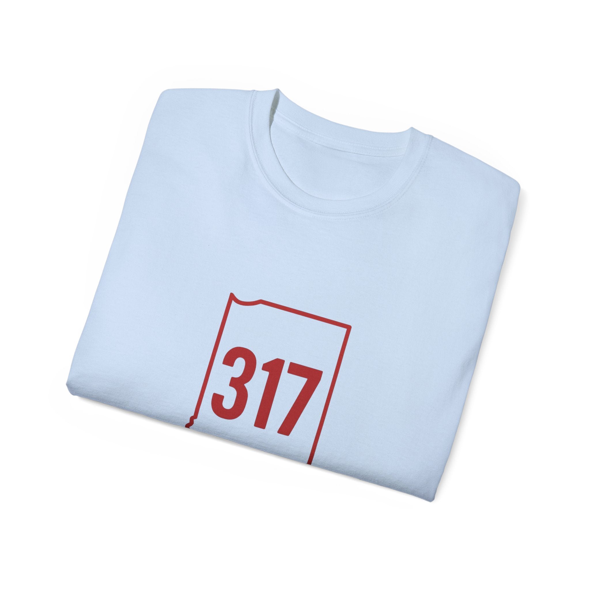 Indiana 317 Unisex Ultra Cotton Tee | Casual Wear, Gift for Hoosiers, State Pride, Travel Souvenir, Unique Local Apparel