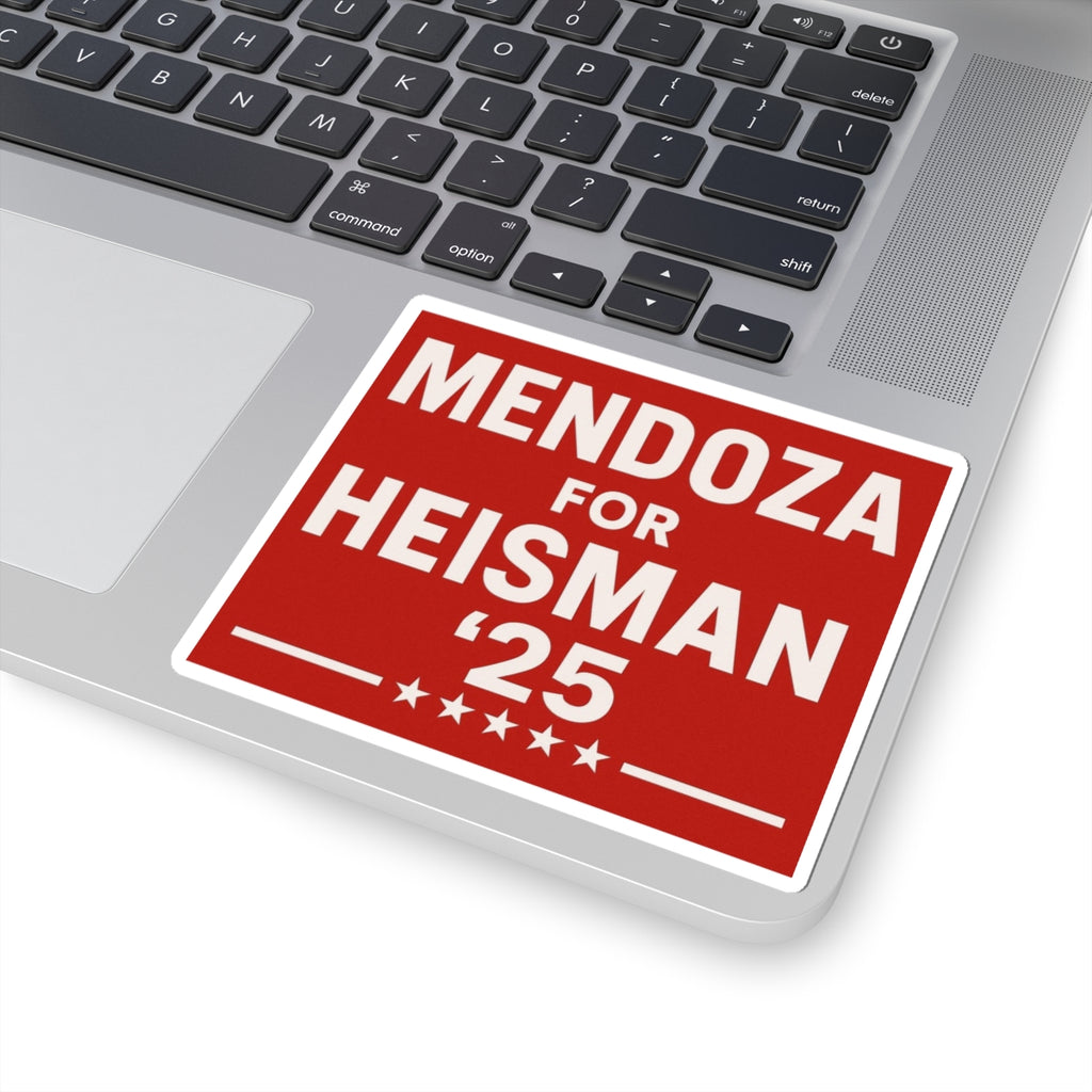 Mendoza for Heisman '25 Sticker | White Letters Red Background