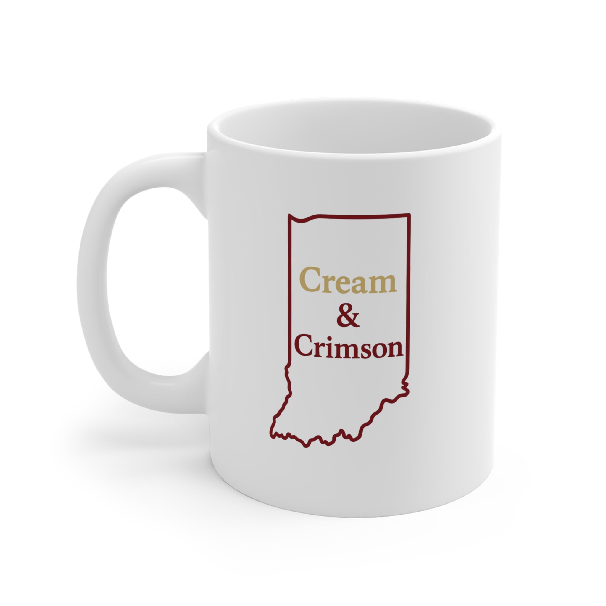 Indiana Cream & Crimson Mug, 11oz Coffee Cup