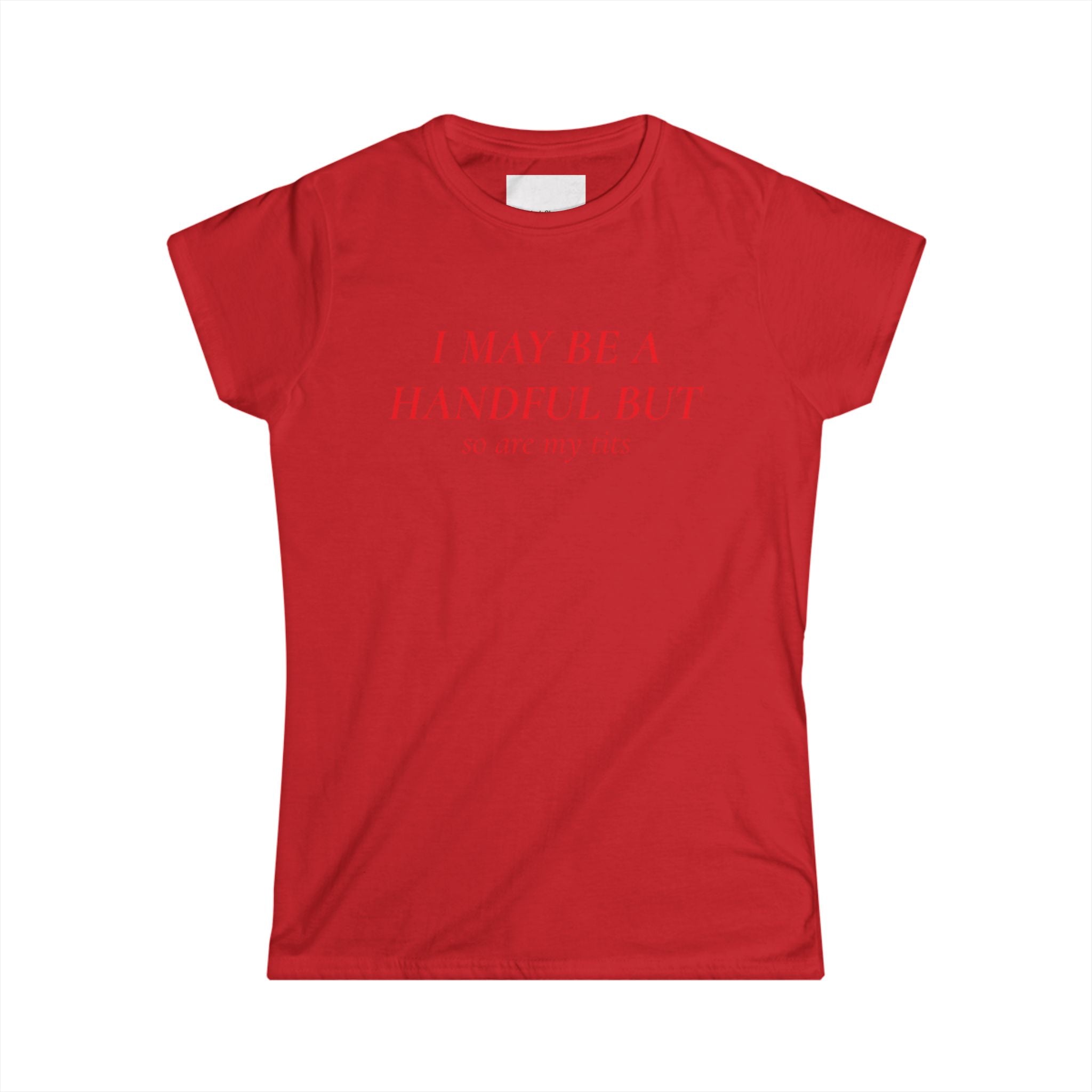 I May Be A Handful But My Tits Aren't Tee | Women's Graphic T-Shirt