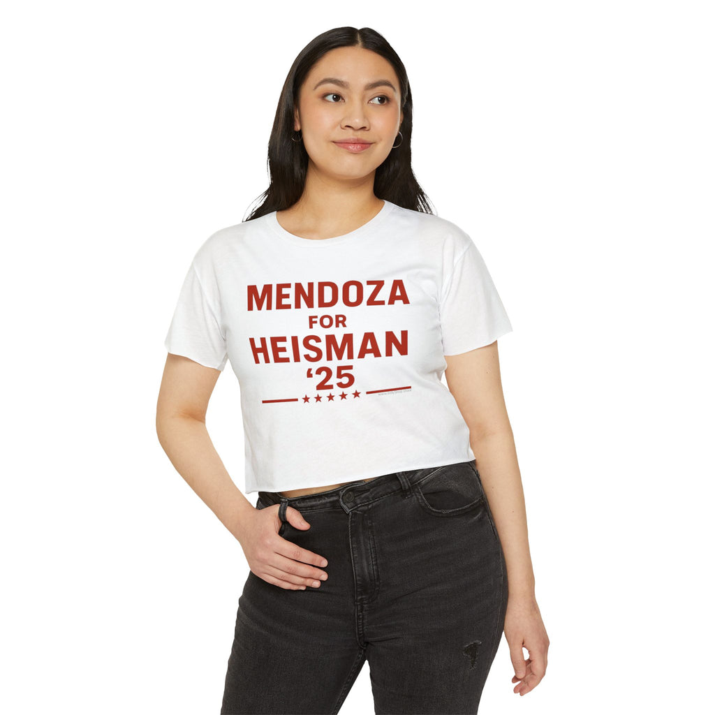 Mendoza for Heisman '25 Women's Crop Top | Indiana Football