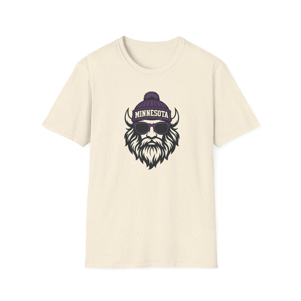 Minnesota Vikings Graphic T-Shirt | Viking with Glasses and Hat
