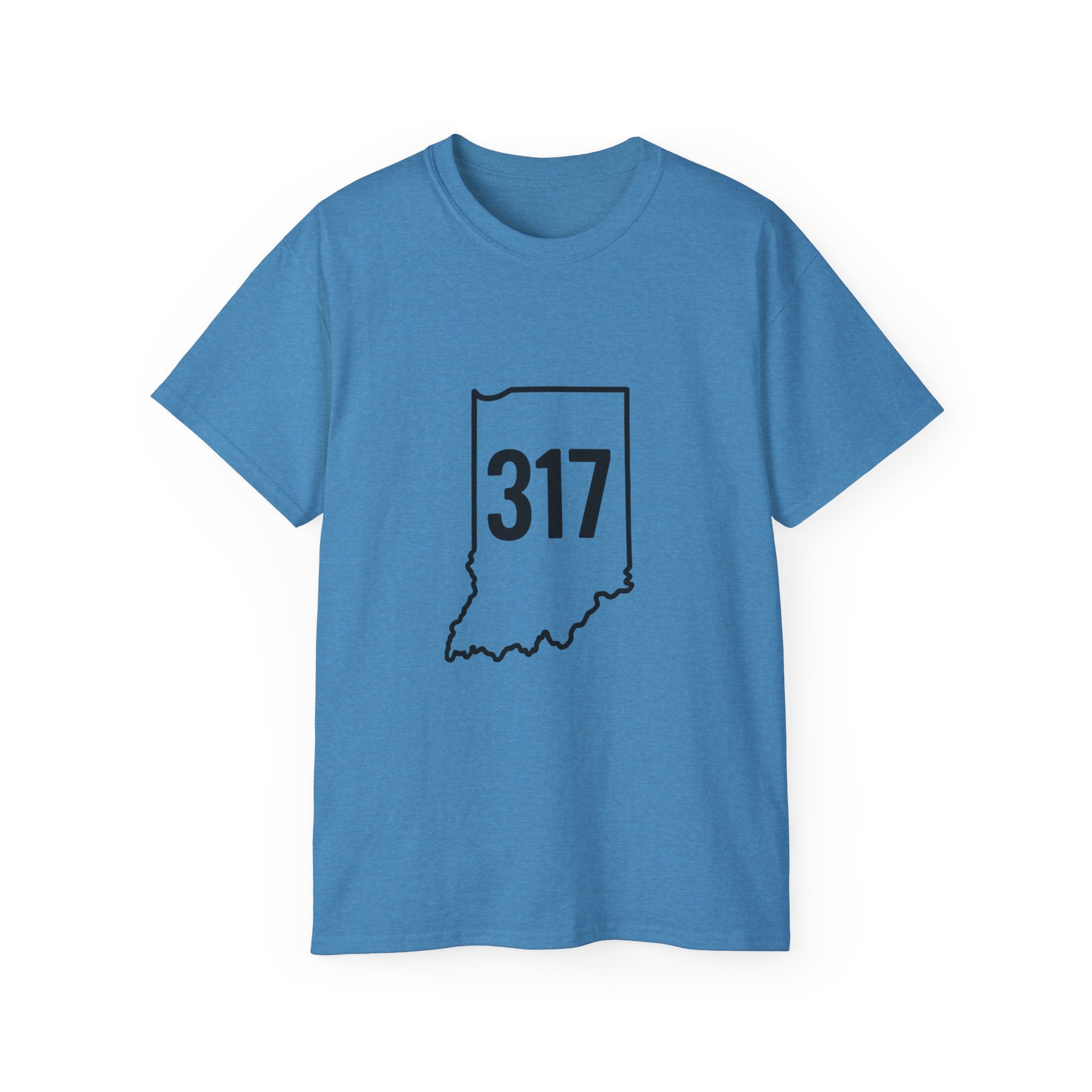 Indiana 317 | Black Lettering | Unisex Ultra Cotton Tee | Casual Wear, Gift for Hoosiers, State Pride, Travel Souvenir, Unique Local Apparel