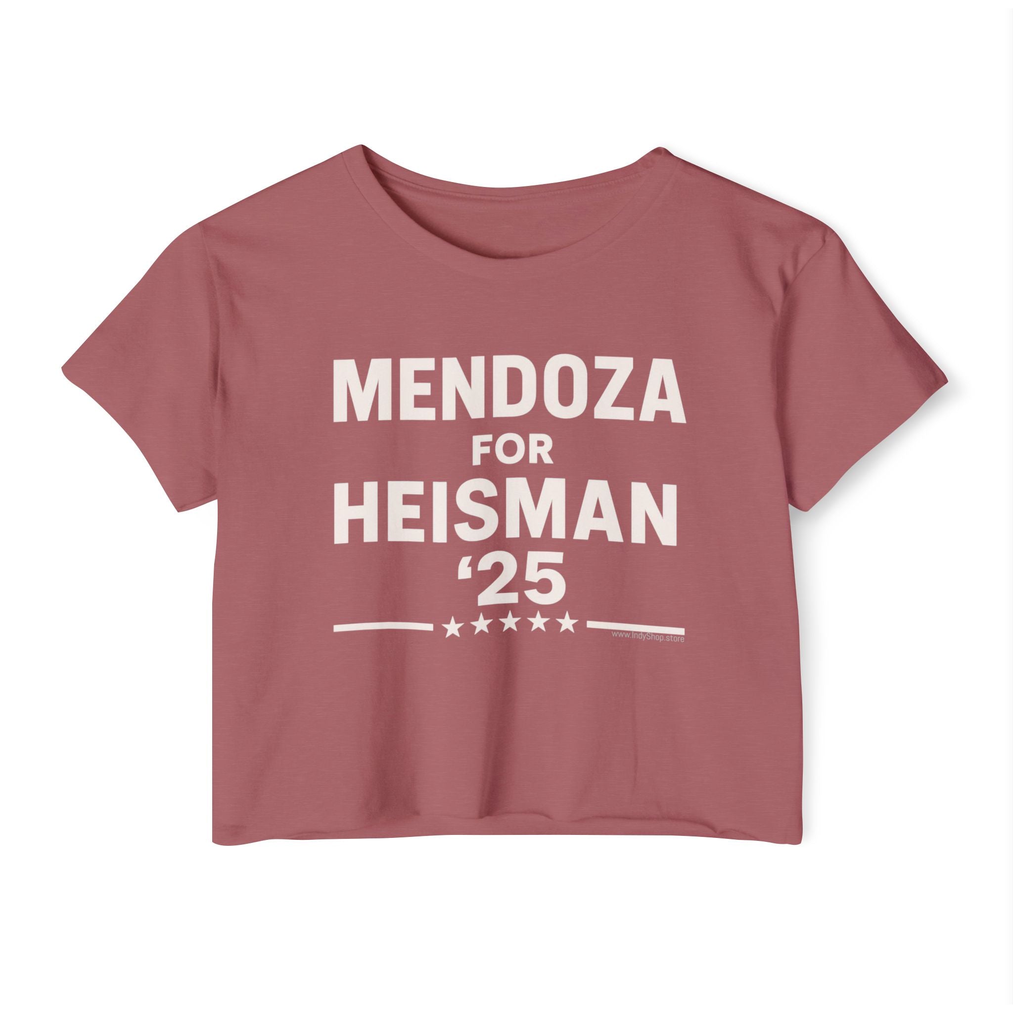 Mendoza for Heisman '25 Women's Crop Top | Indiana Football