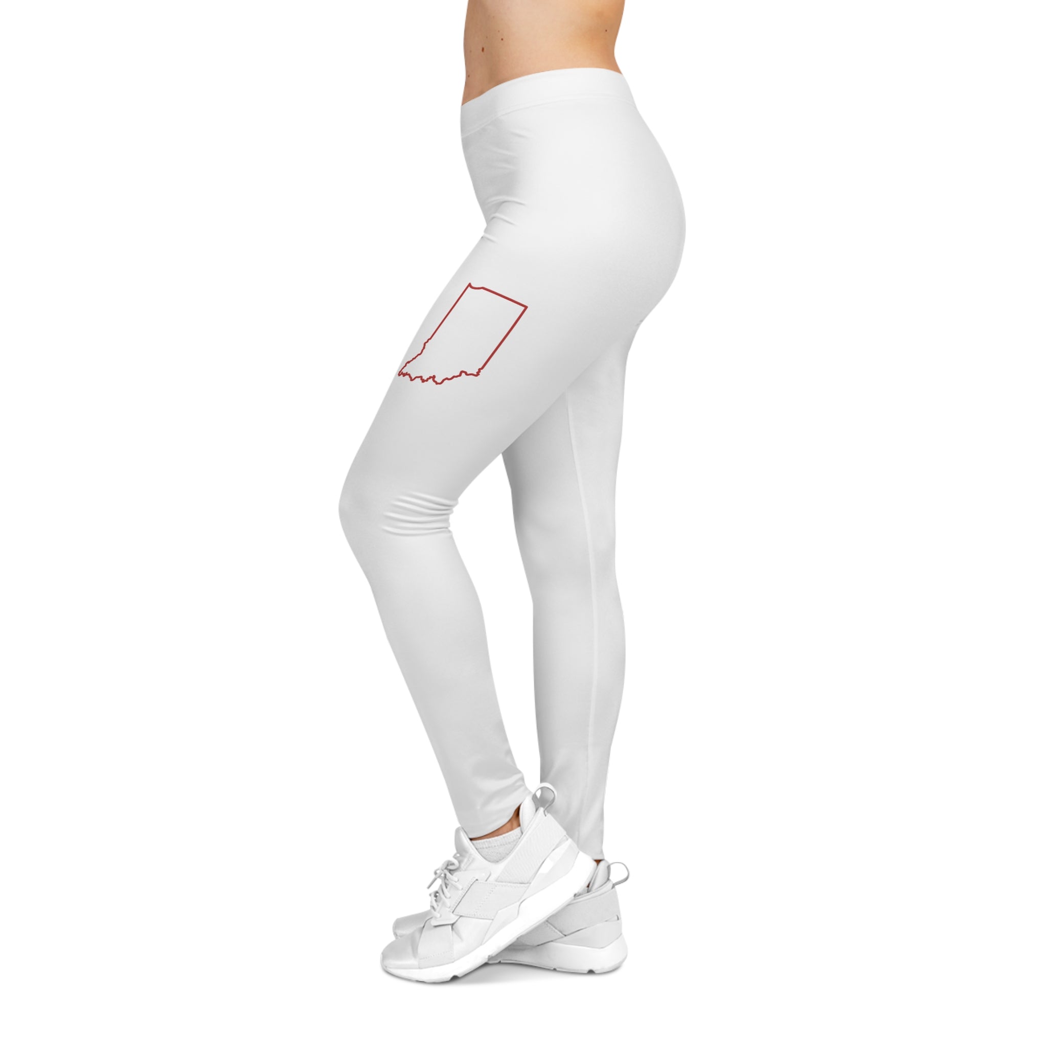 Red Indiana Outline | Stylish Women's Casual Leggings | Perfect for Everyday Wear, Active Lifestyle, Gift for Her