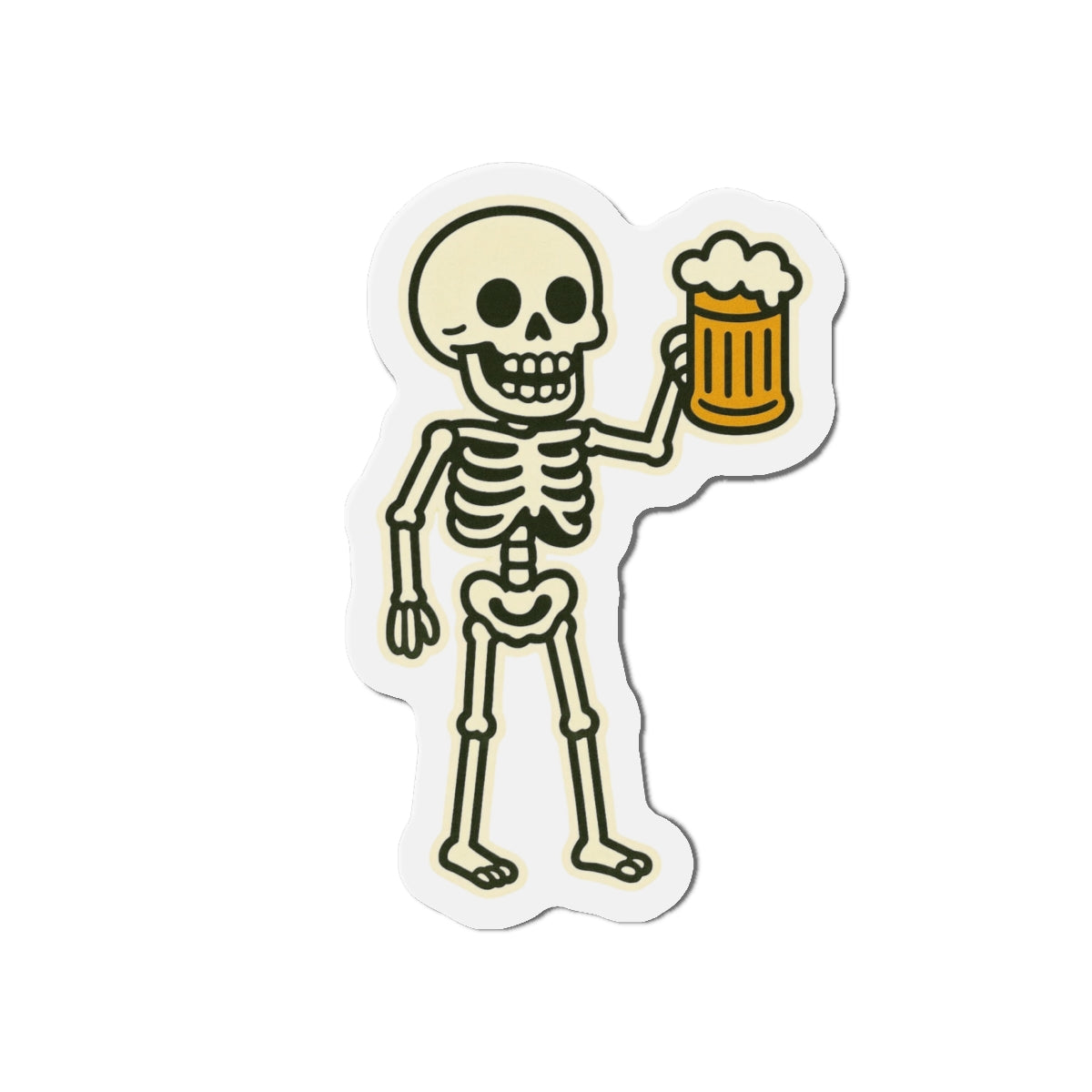 Skeleton With Beer Halloween Die-Cut Magnets