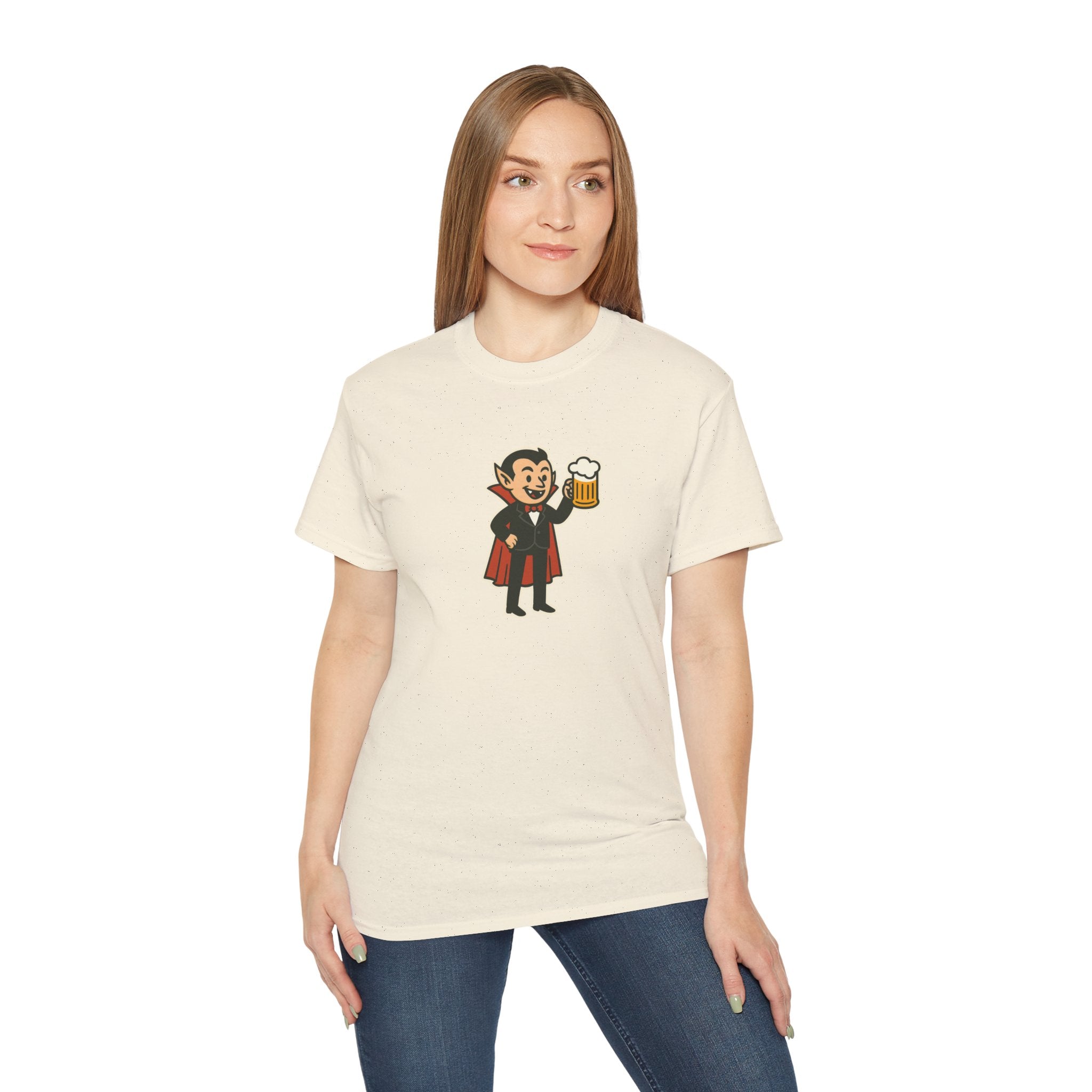 Vampire with Beer Unisex Tee