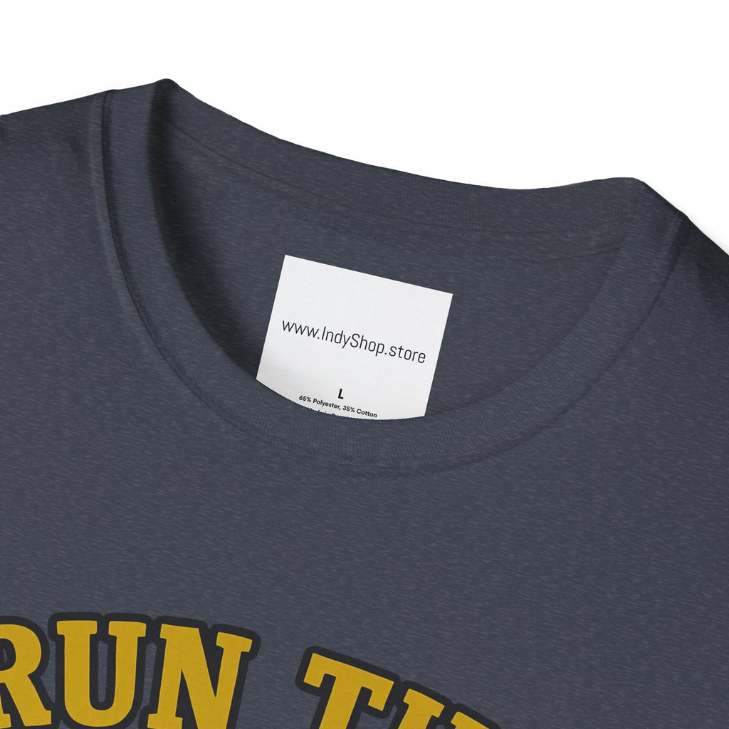 Run the Damn Ball Black and Gold Unisex Graphic T-Shirt