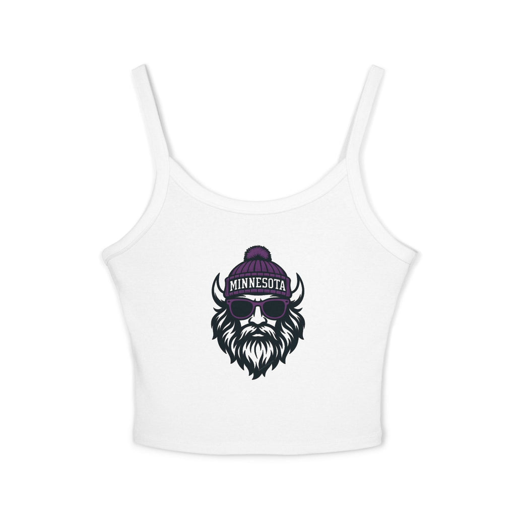 Minnesota Vikings Women's Spaghetti Strap Tank Top | Viking with Glasses and Hat