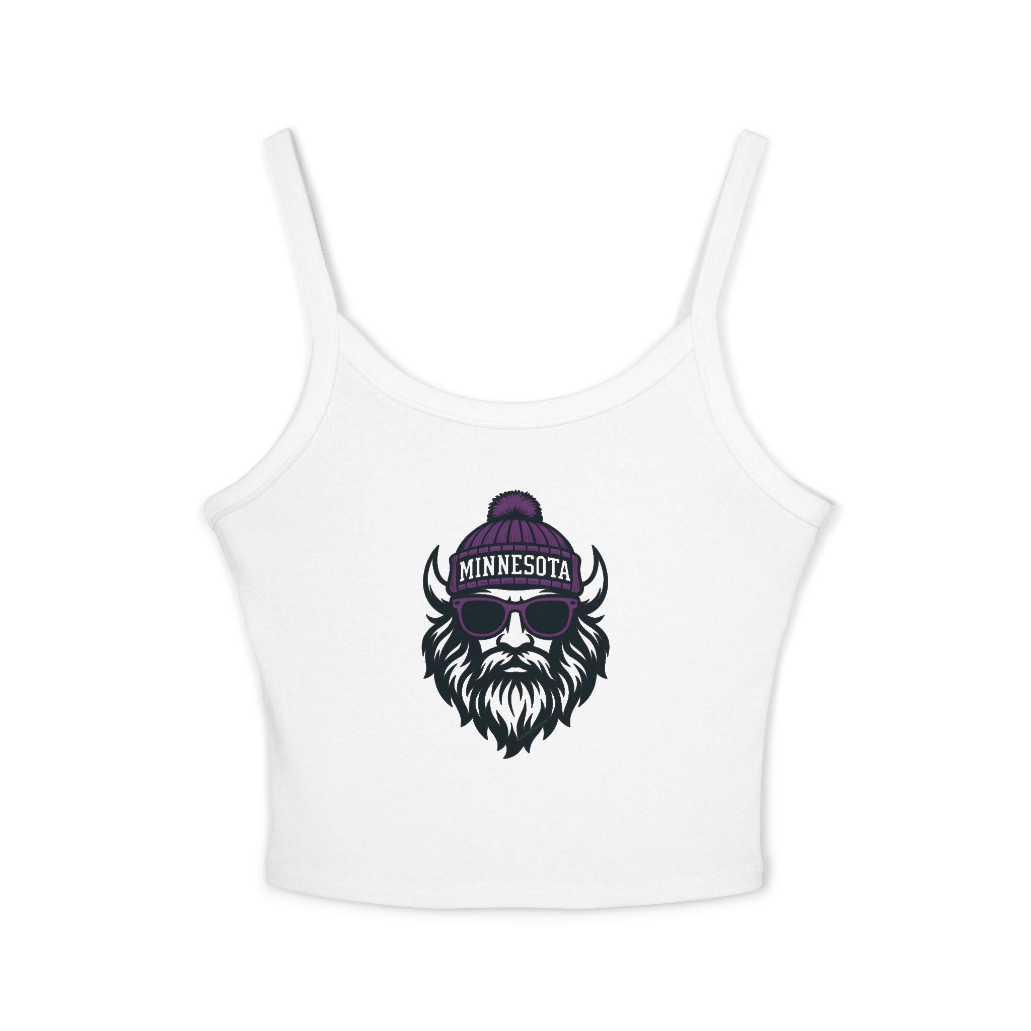 Minnesota Vikings Women's Spaghetti Strap Tank Top | Viking with Glasses and Hat