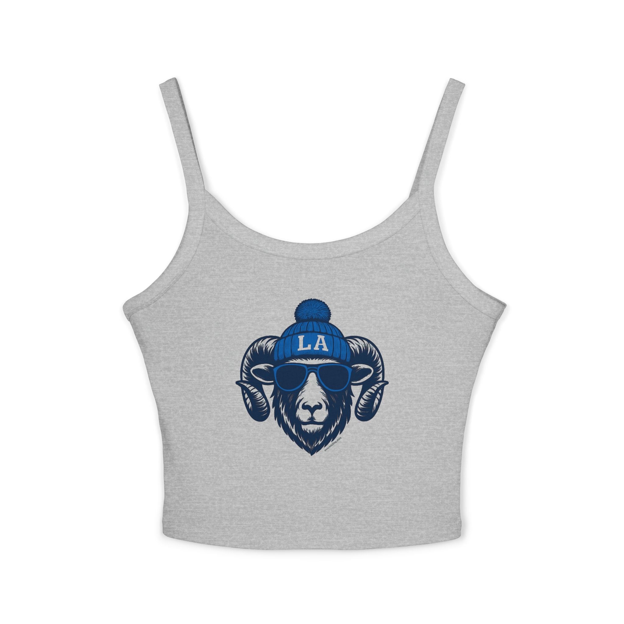 Los Angeles Rams Women's Tank Top | Spaghetti Strap Tank Top | LA Ram with Glasses and Hat