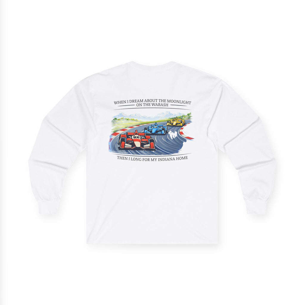 Back Home Again in Indiana Long Sleeve Tee | IndyCar Graphic on Back