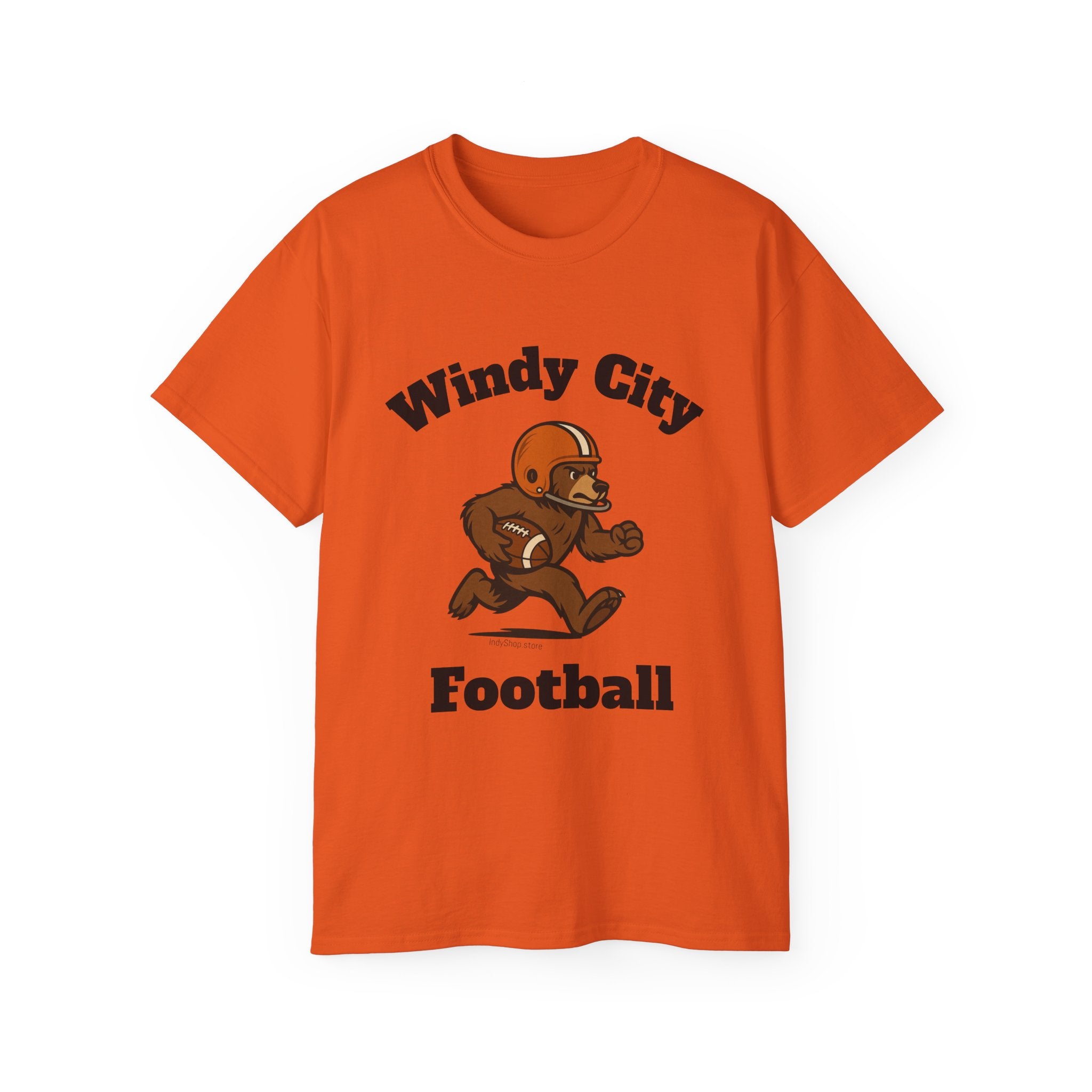 Windy City Bear Running the Football Unisex T-Shirt | Chicago Bears