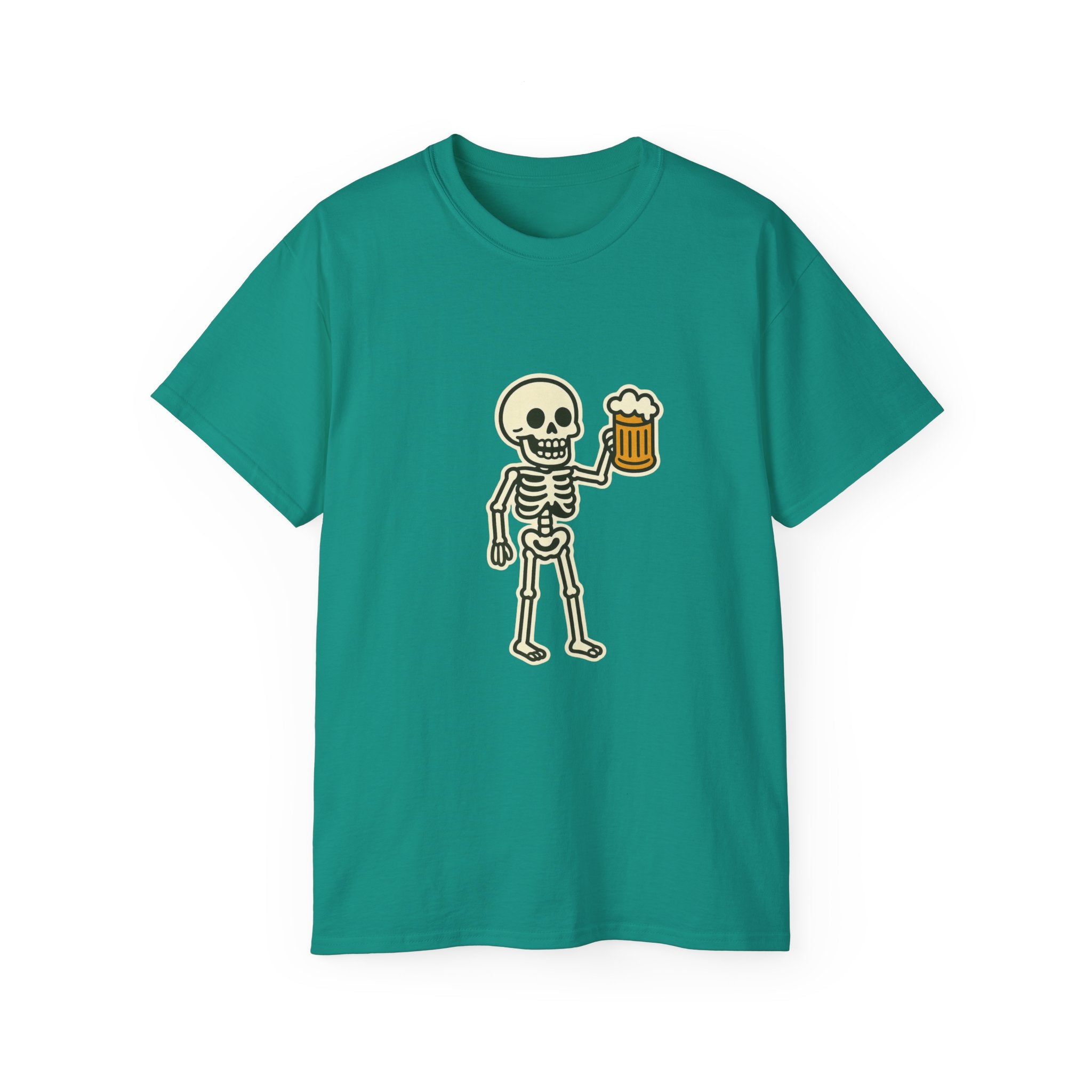 Skeleton with Beer Unisex Tee