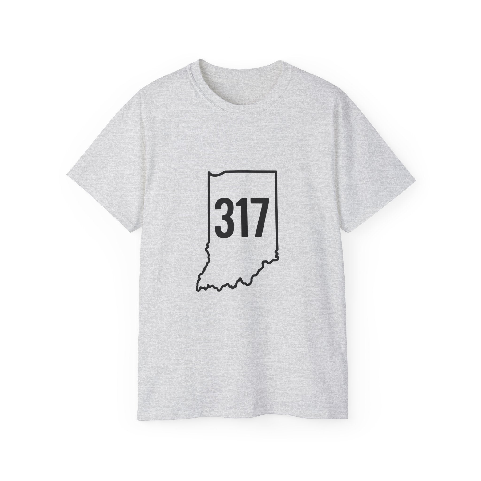 Indiana 317 | Black Lettering | Unisex Ultra Cotton Tee | Casual Wear, Gift for Hoosiers, State Pride, Travel Souvenir, Unique Local Apparel