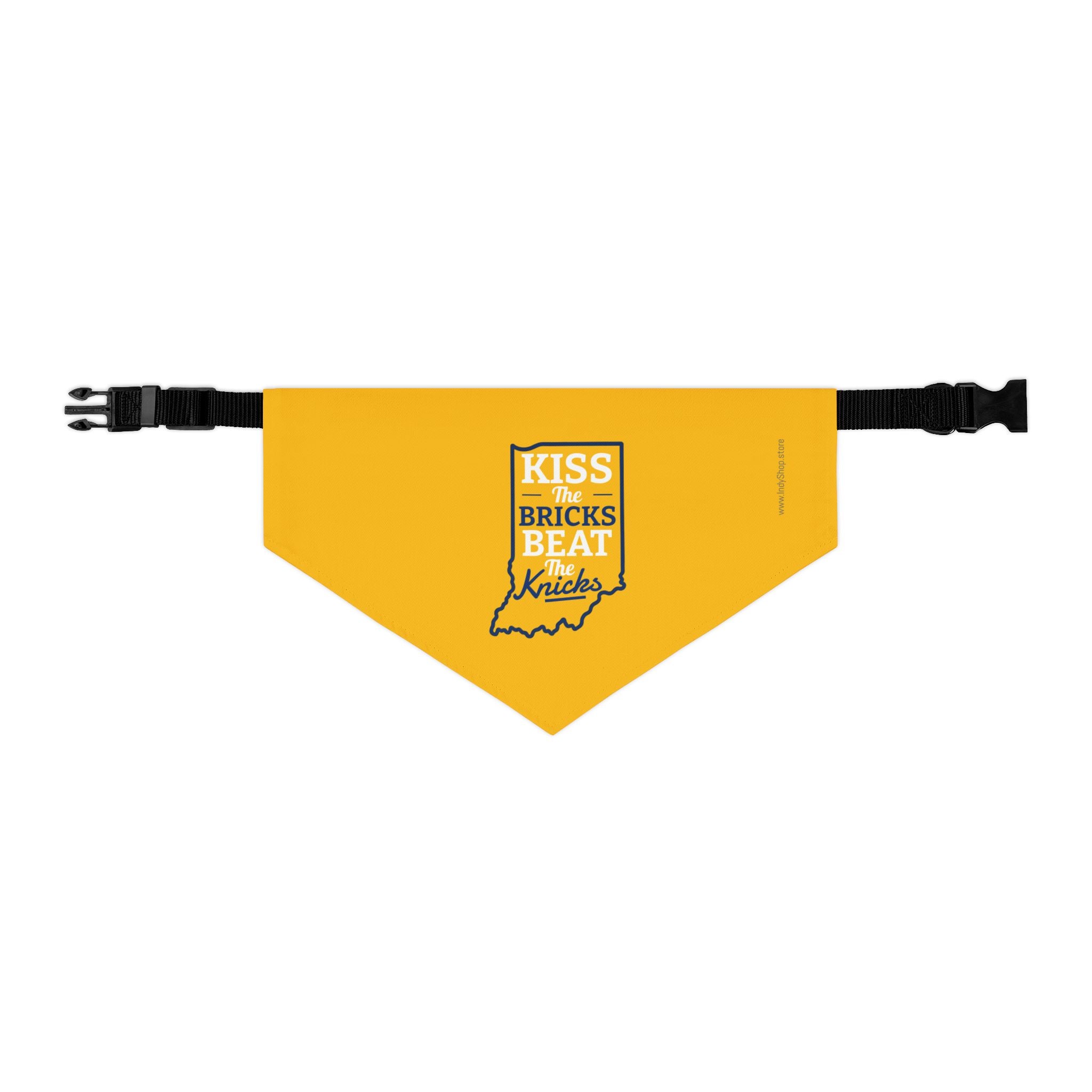 Kiss the Bricks Beat the Knicks Pet Bandana Collar — Indiana Yellow Dog Bandana Collar