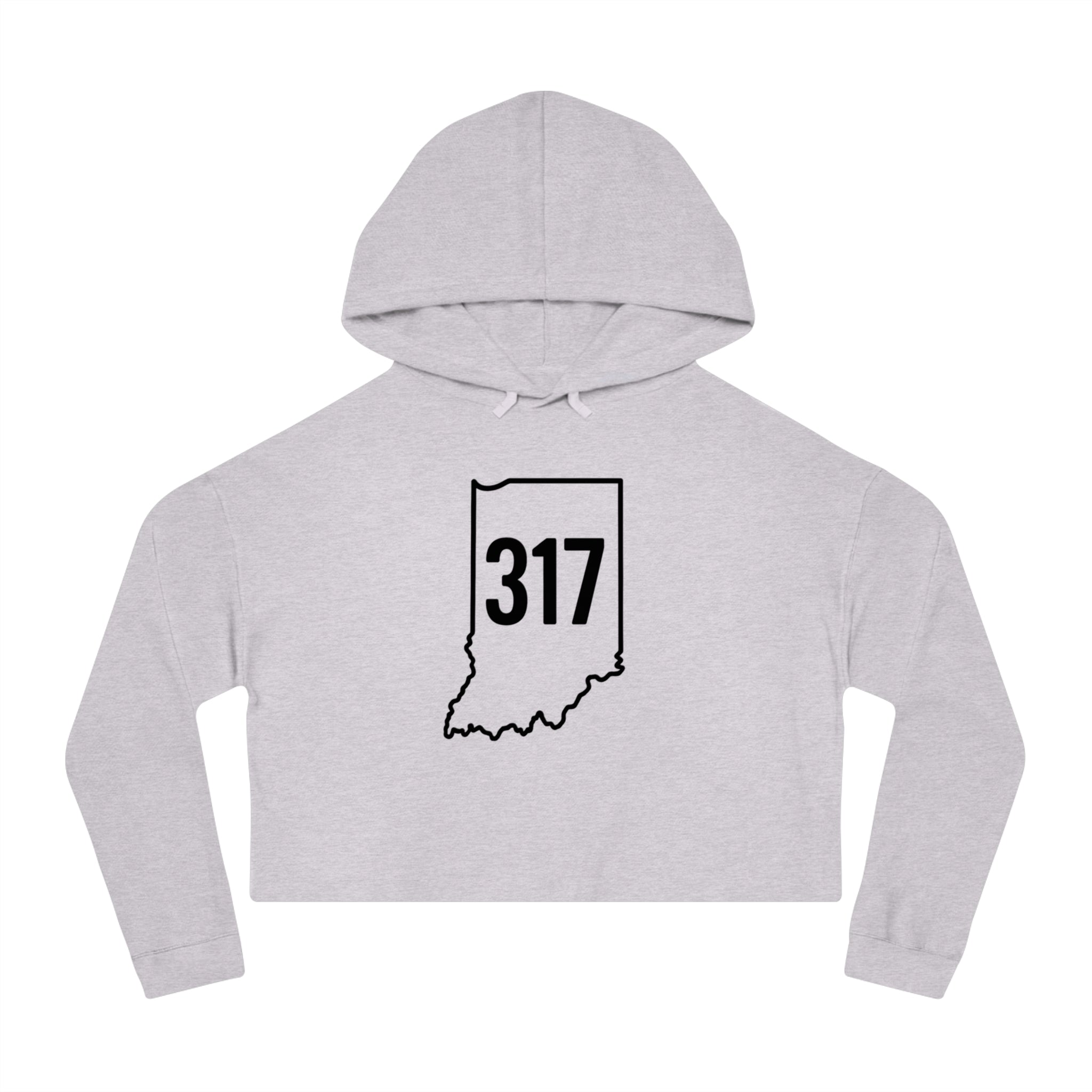 Indiana 317 Cropped Hooded Sweatshirt for Women | Black Lettering | Trendy and Casual, Perfect for Spring Outings, Gift for Her, Comfortable Fashion