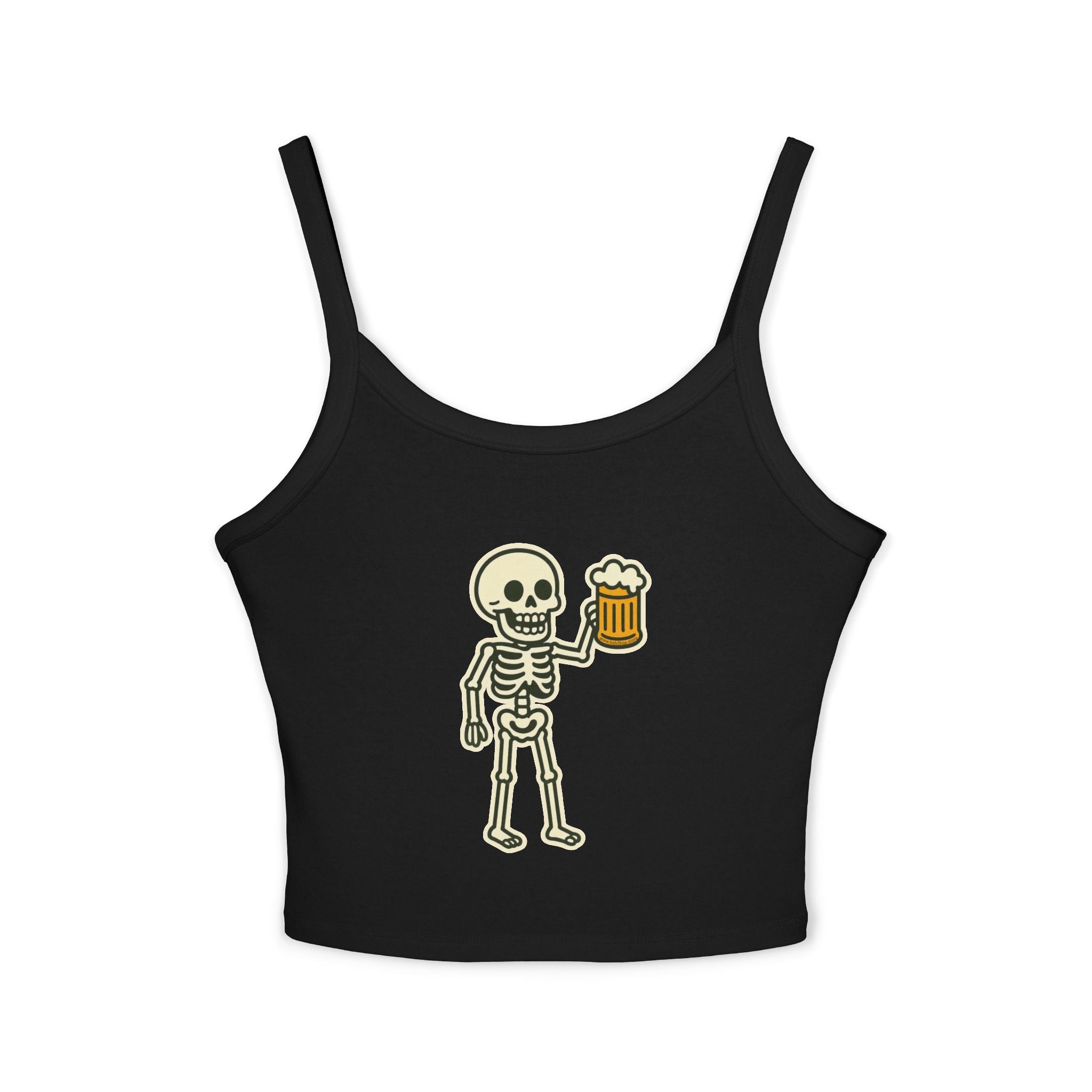 Skeleton with Beer Women's Tank Top | Spaghetti Strap Tank Top