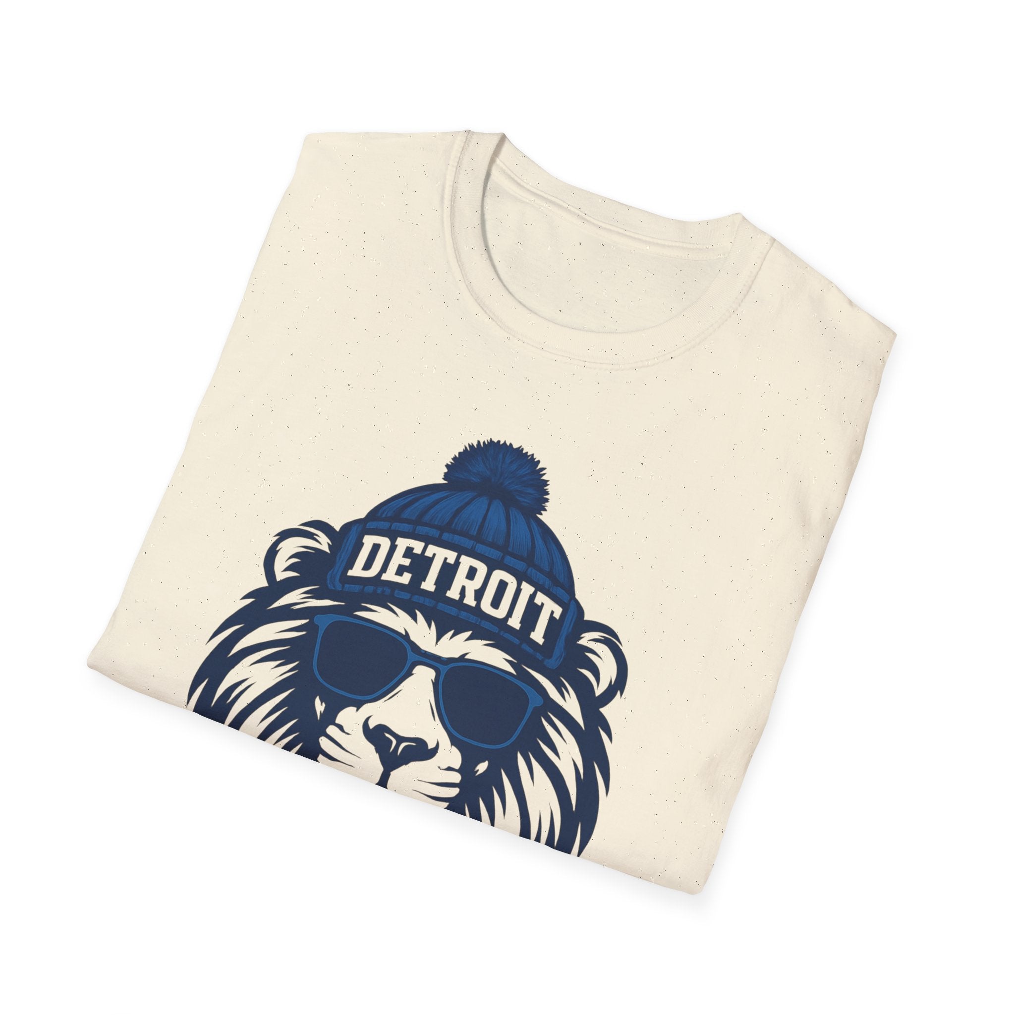 Detroit Lions Graphic T-Shirt | Lion with Glasses and Hat