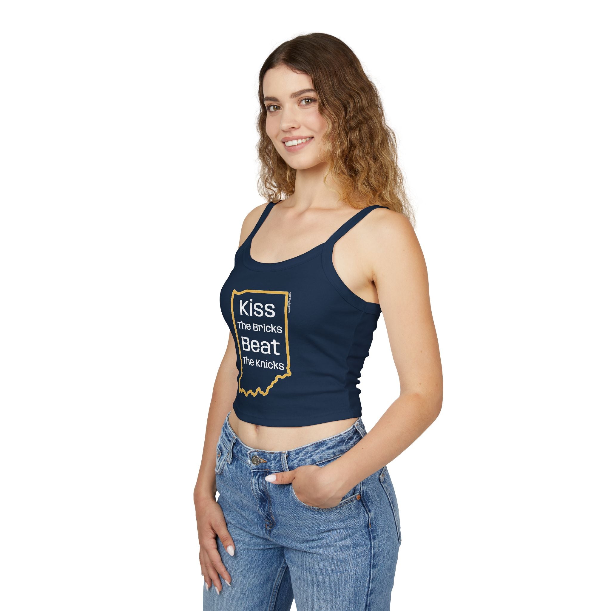 Kiss the Bricks Beat the Knicks Women's Tank Top | Spaghetti Strap Tank Top