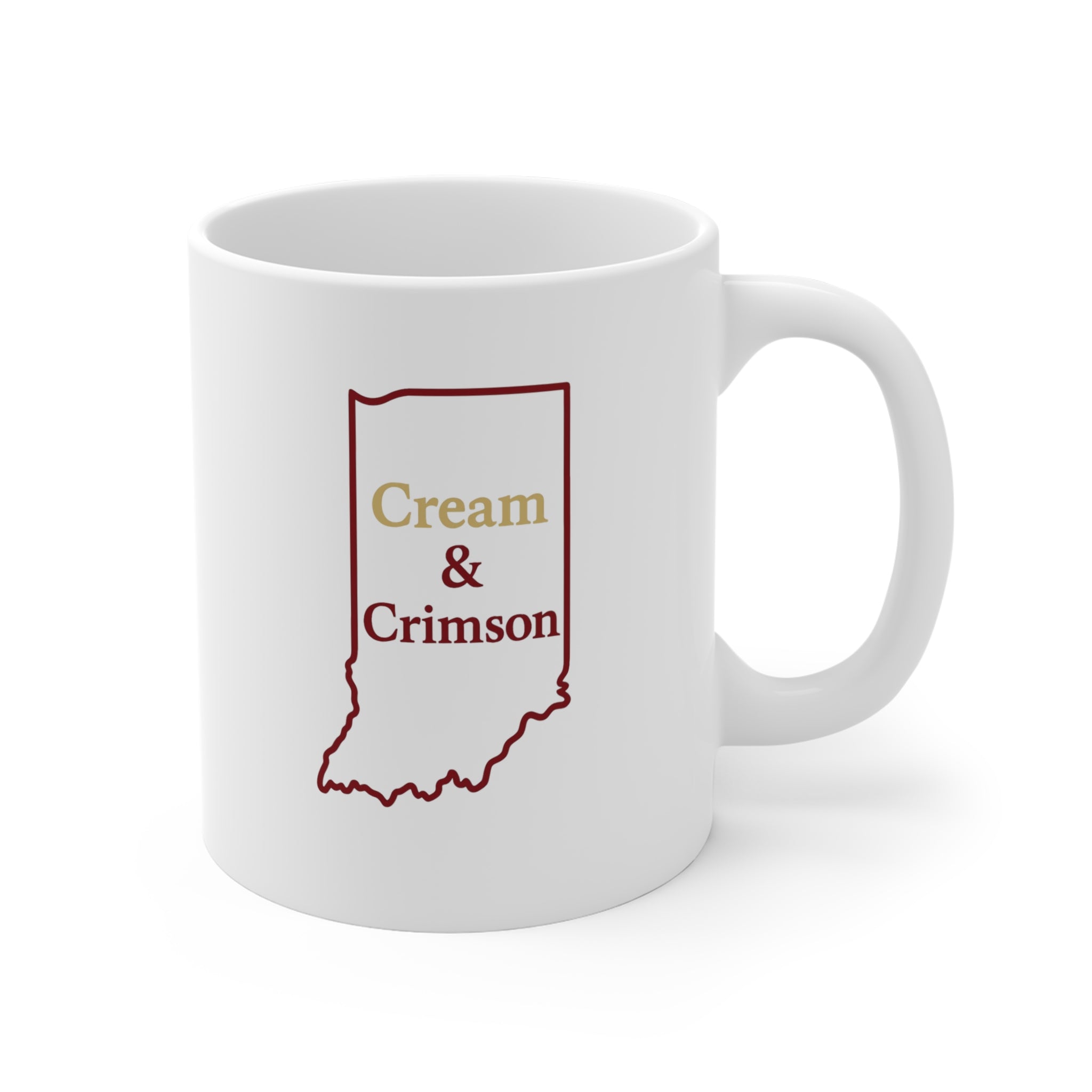Indiana Cream & Crimson Mug, 11oz Coffee Cup