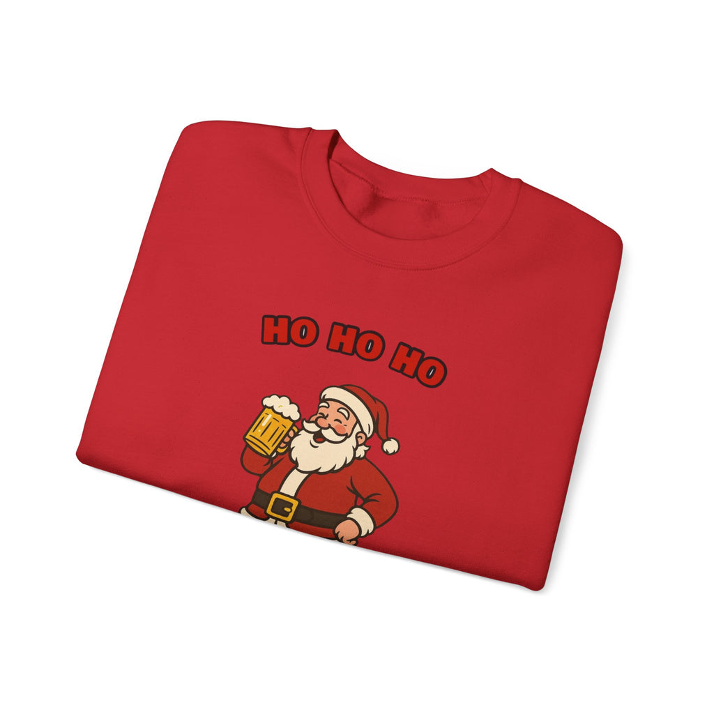 Ho Ho Ho Hoosiers Christmas Crewneck | Santa With Beer Sweatshirt