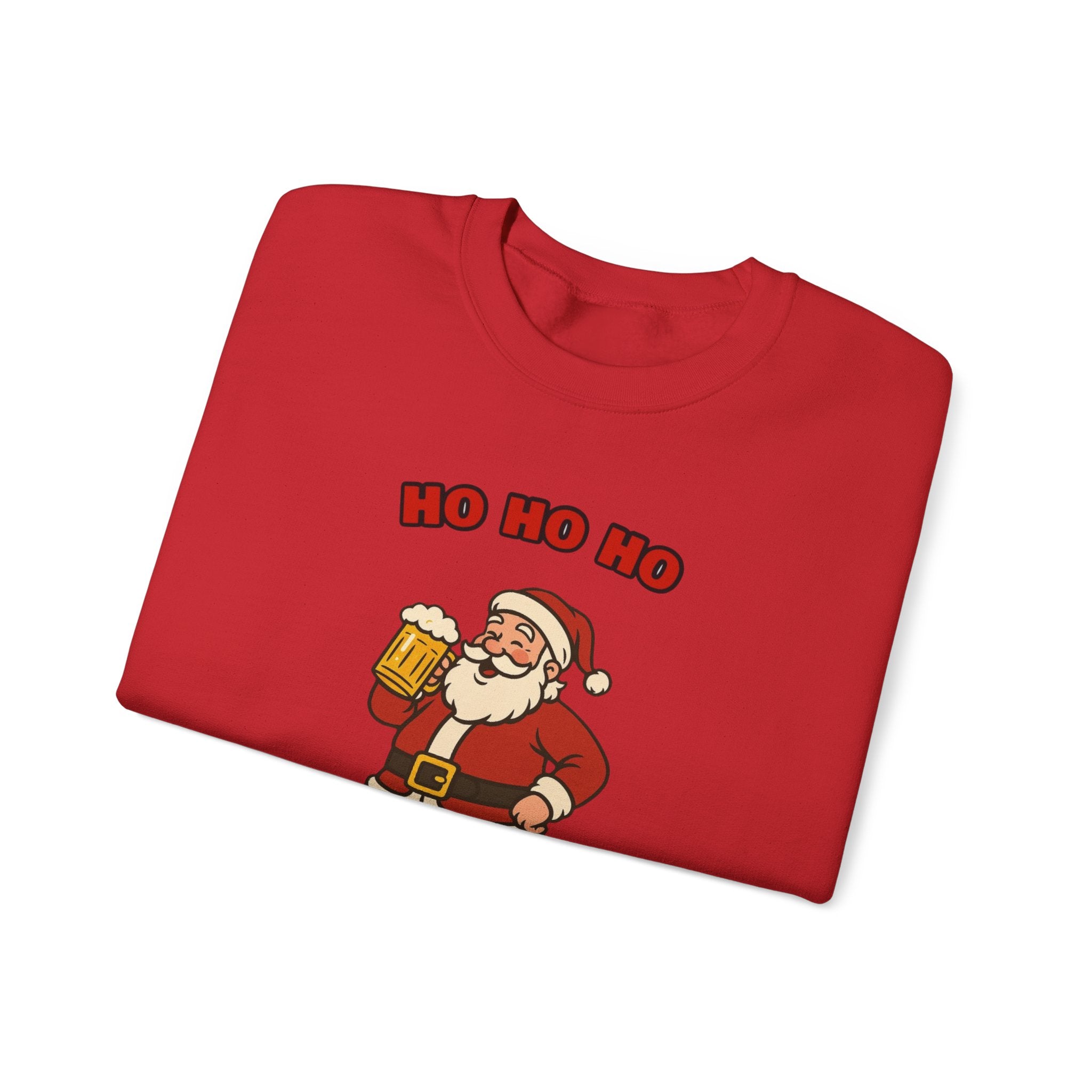 Ho Ho Ho Hoosiers Christmas Crewneck | Santa With Beer Sweatshirt