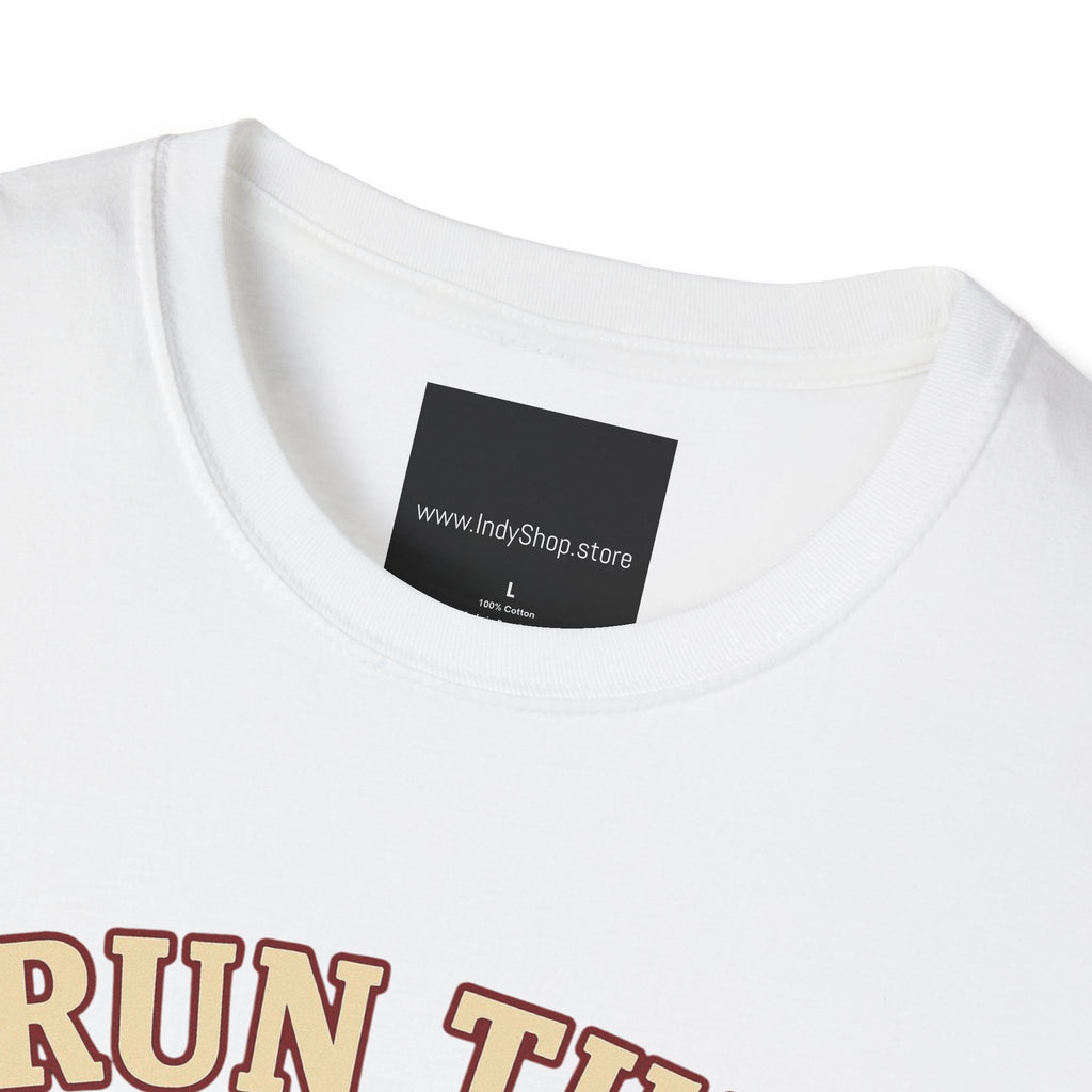 Run the Damn Ball Cream and Crimson Unisex Graphic T-Shirt