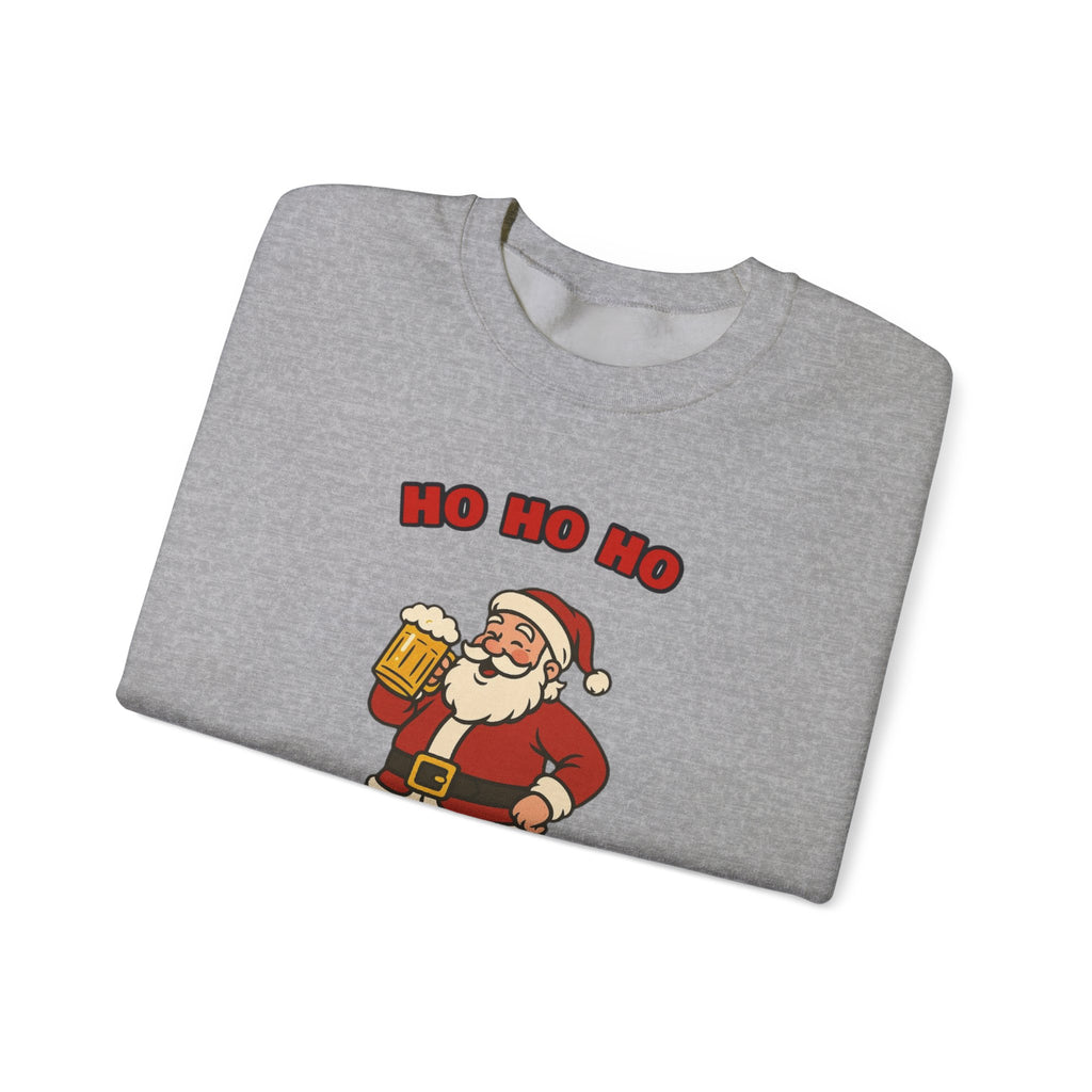 Ho Ho Ho Hoosiers Christmas Crewneck | Santa With Beer Sweatshirt