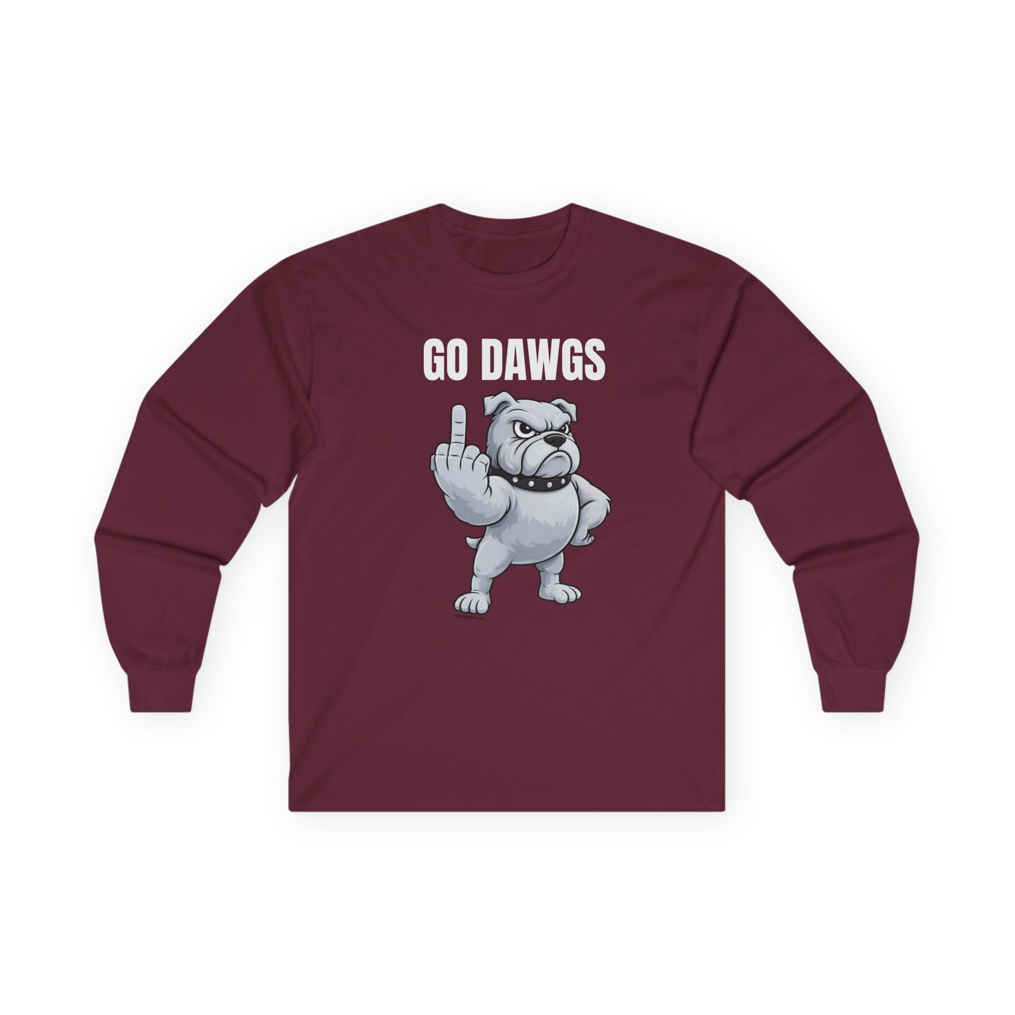 Go Dawgs Middle Finger Long Sleeve Tee | Bulldog Flipping Off