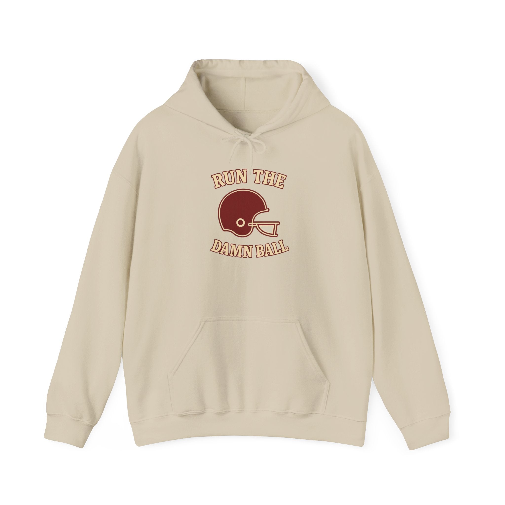 Run the Damn Ball Football Hoodie | Cream & Crimson