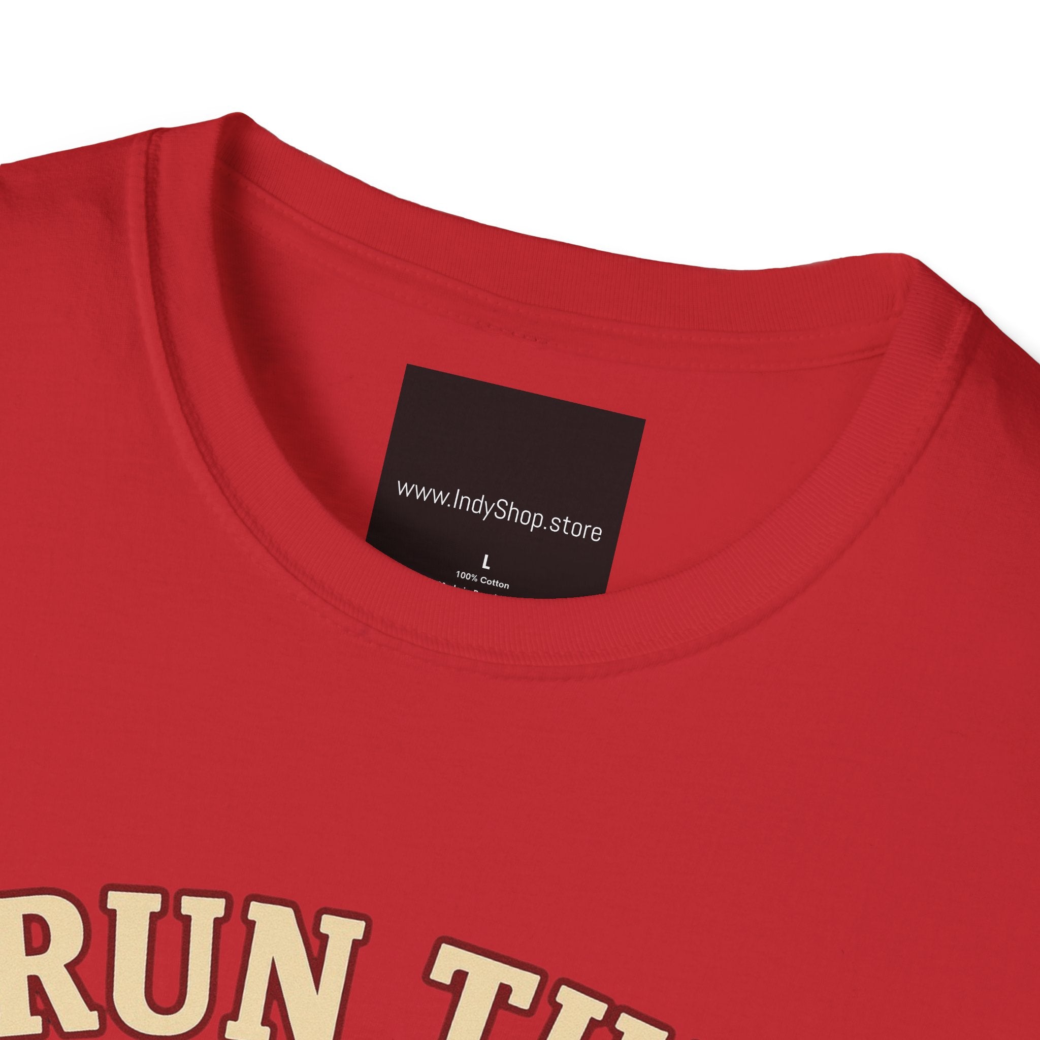 Run the Damn Ball Cream and Crimson Unisex Graphic T-Shirt
