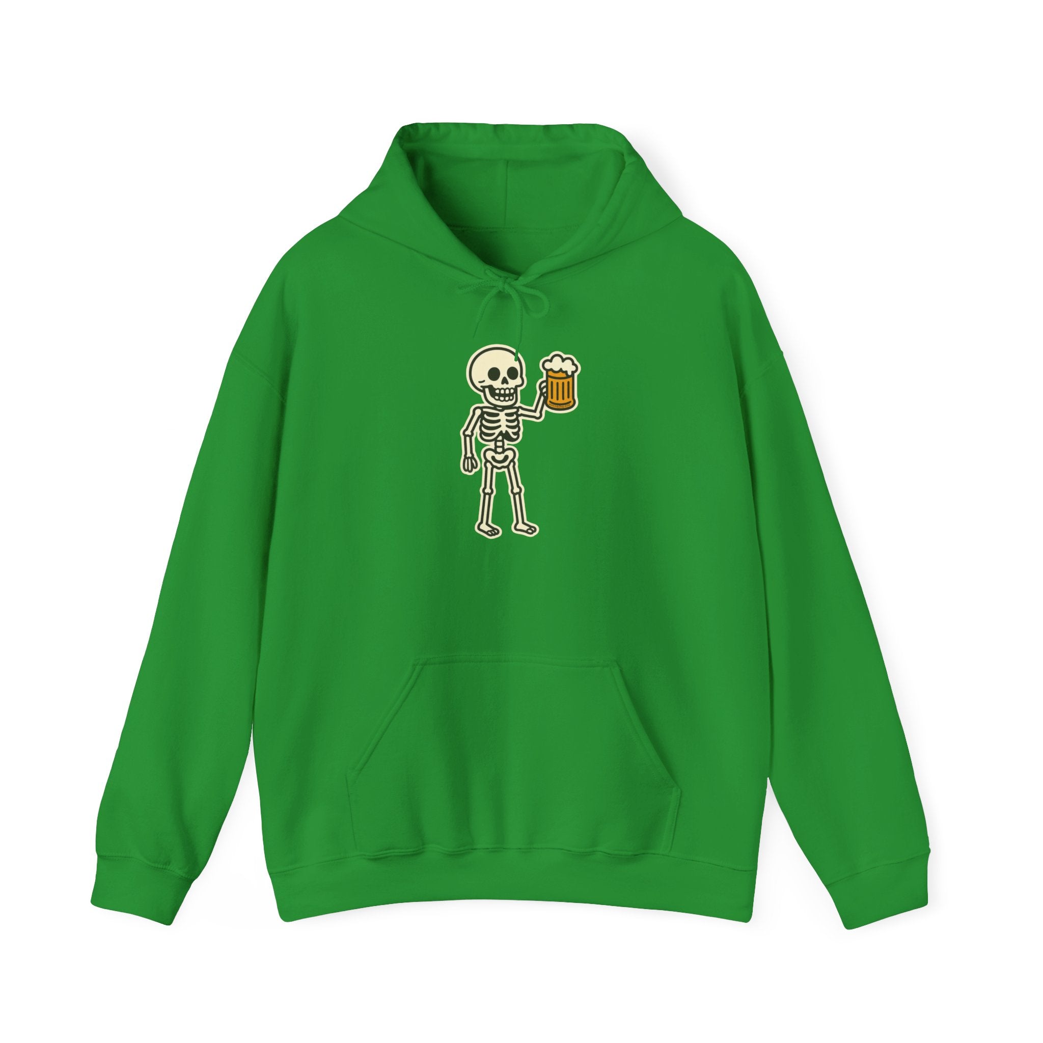 Skeleton Drinking Beer Hoodie – Unisex Heavy Blend Sweatshirt