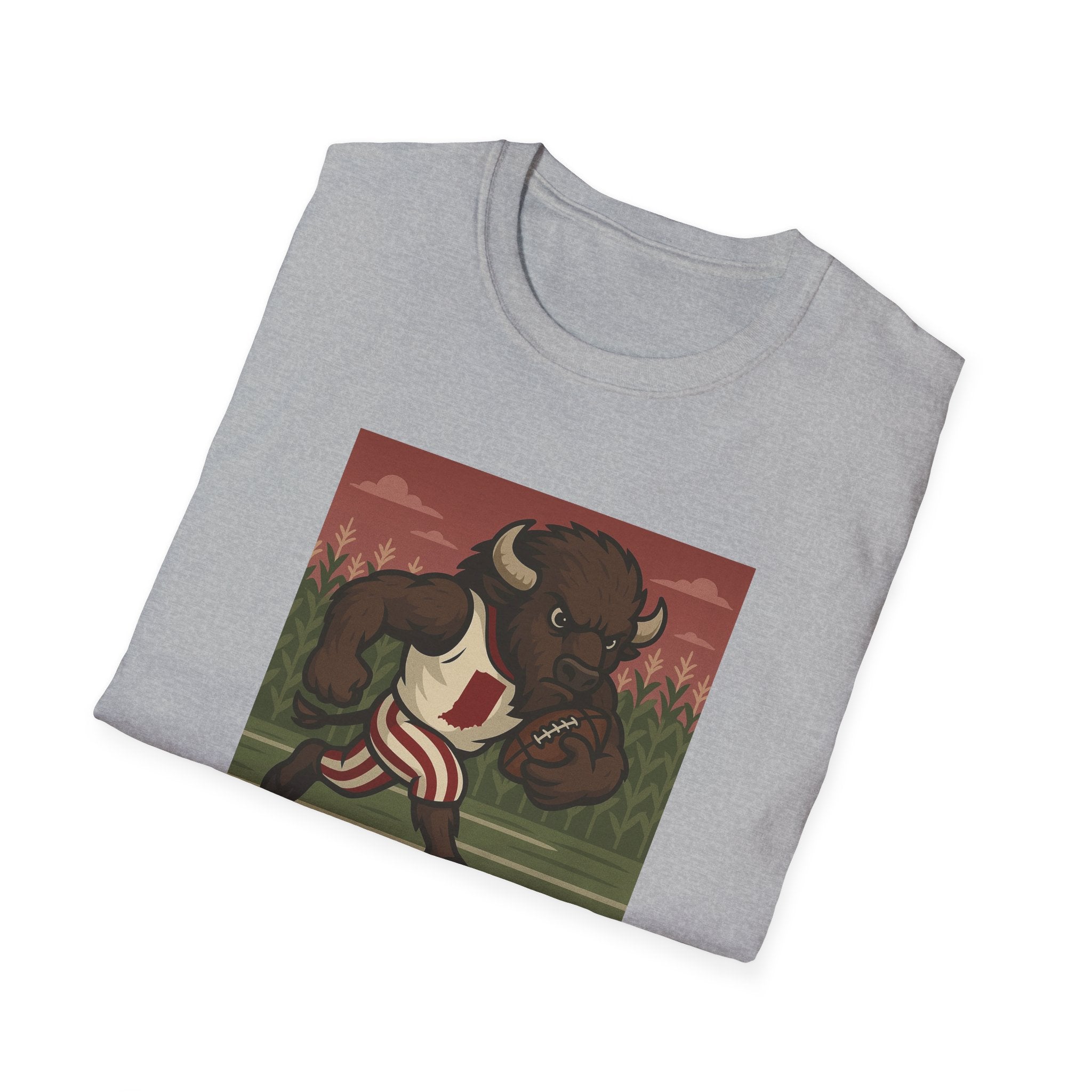 Bison Running the Football Graphic T-Shirt | Indiana Hoosiers Bison