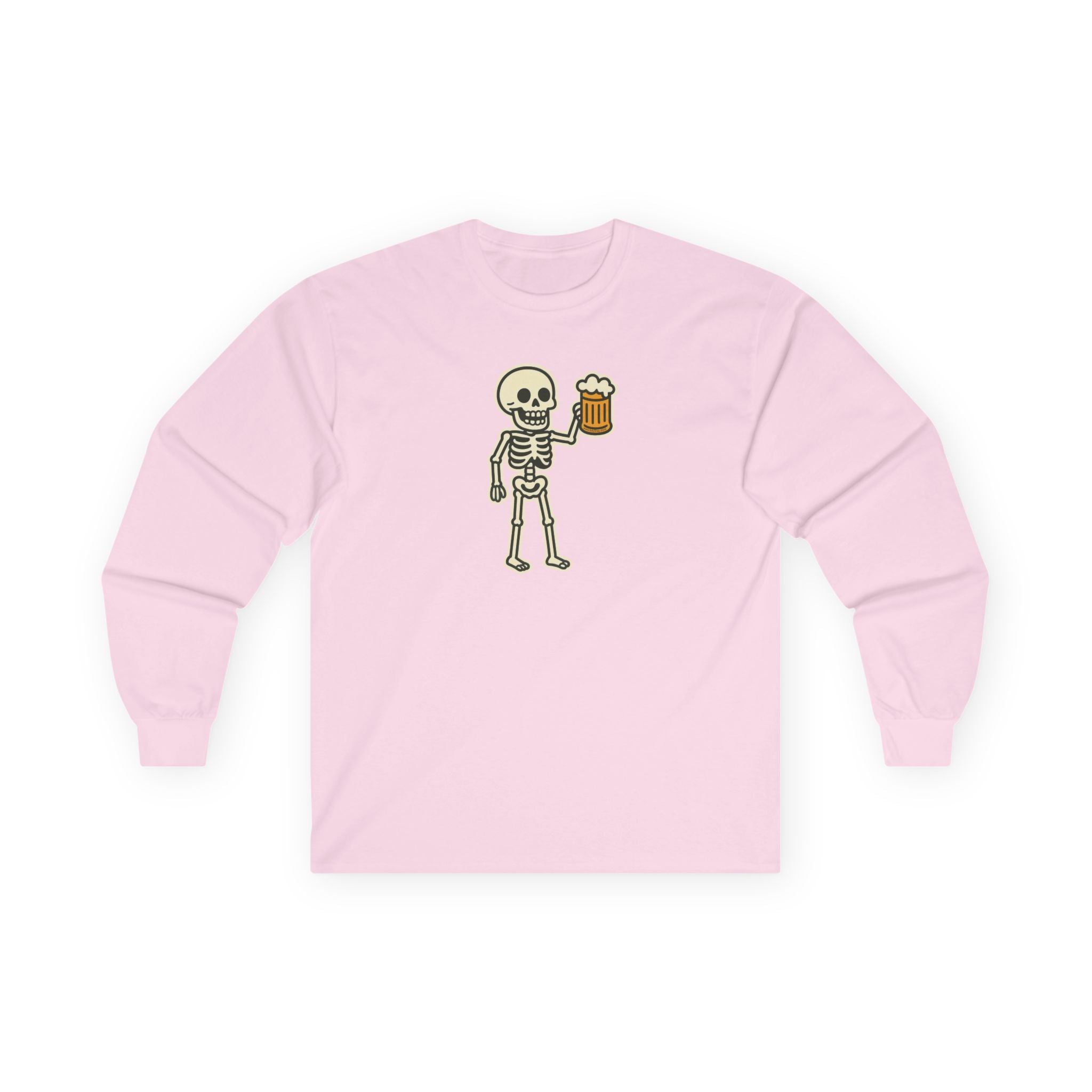 Skeleton with Beer Unisex Long Sleeve Tee