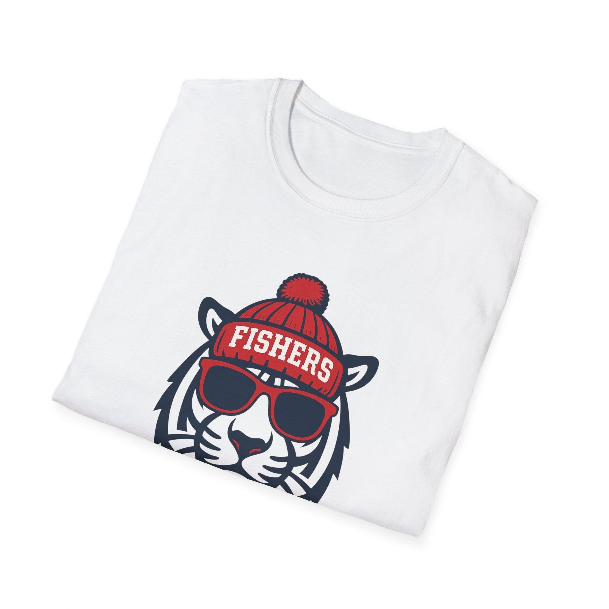 Fishers Tigers Unisex Graphic T-Shirt | Tiger with Glasses and Hat