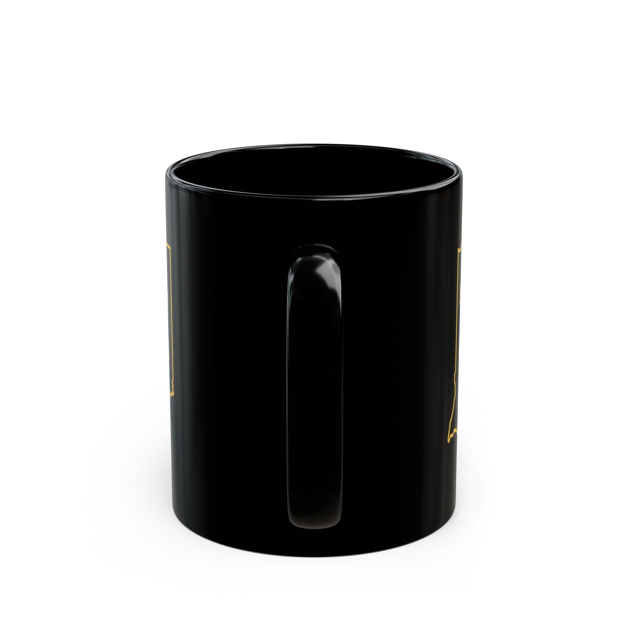 Black & Gold Mug with Indiana Outline