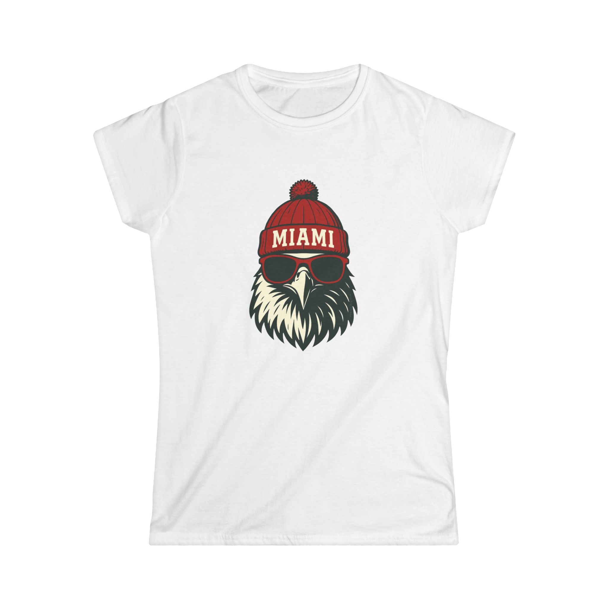 Miami Redhawks Women's Graphic Tee | Hawk with Glasses and Hat